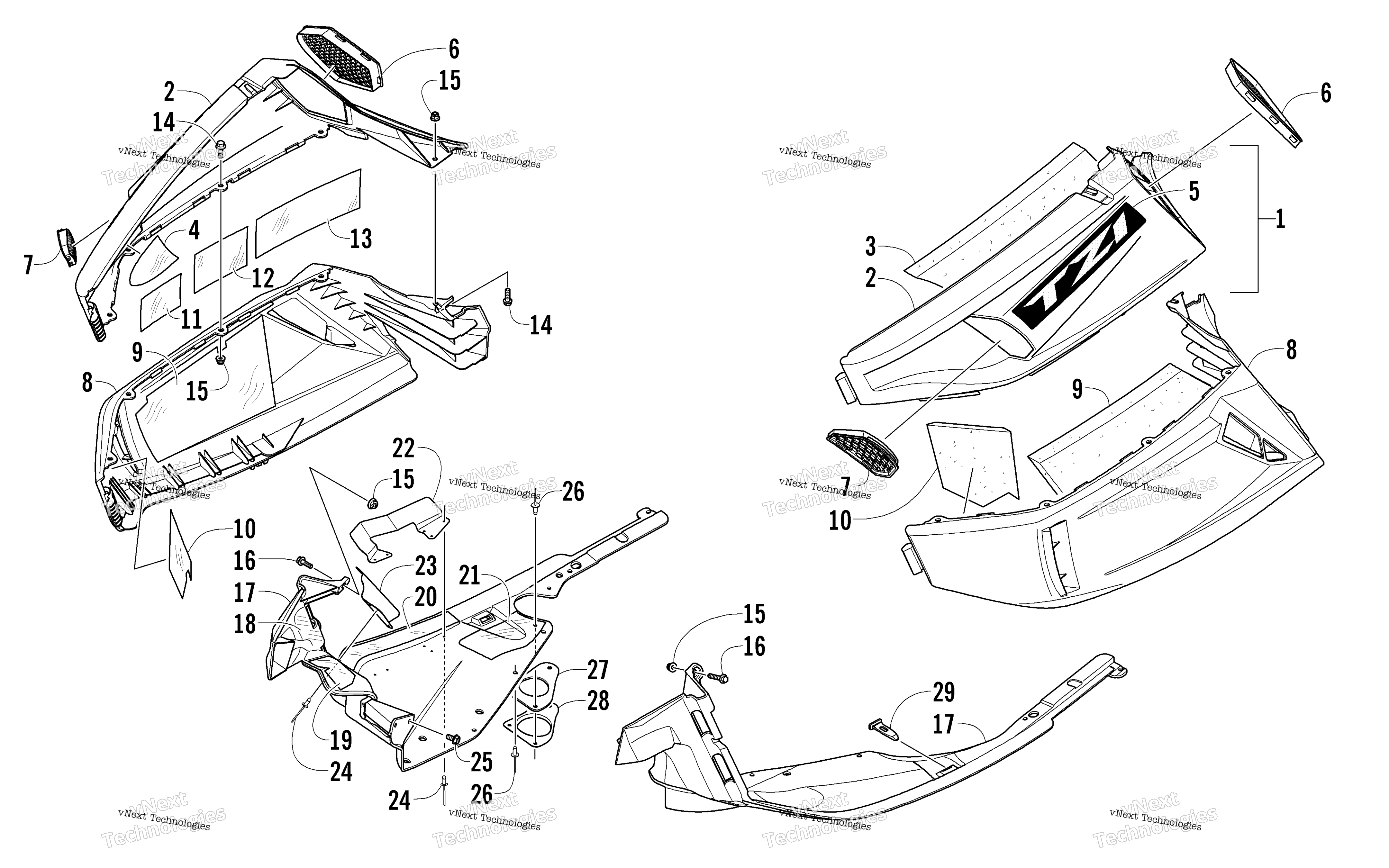 Skid Plate и Side панель узел