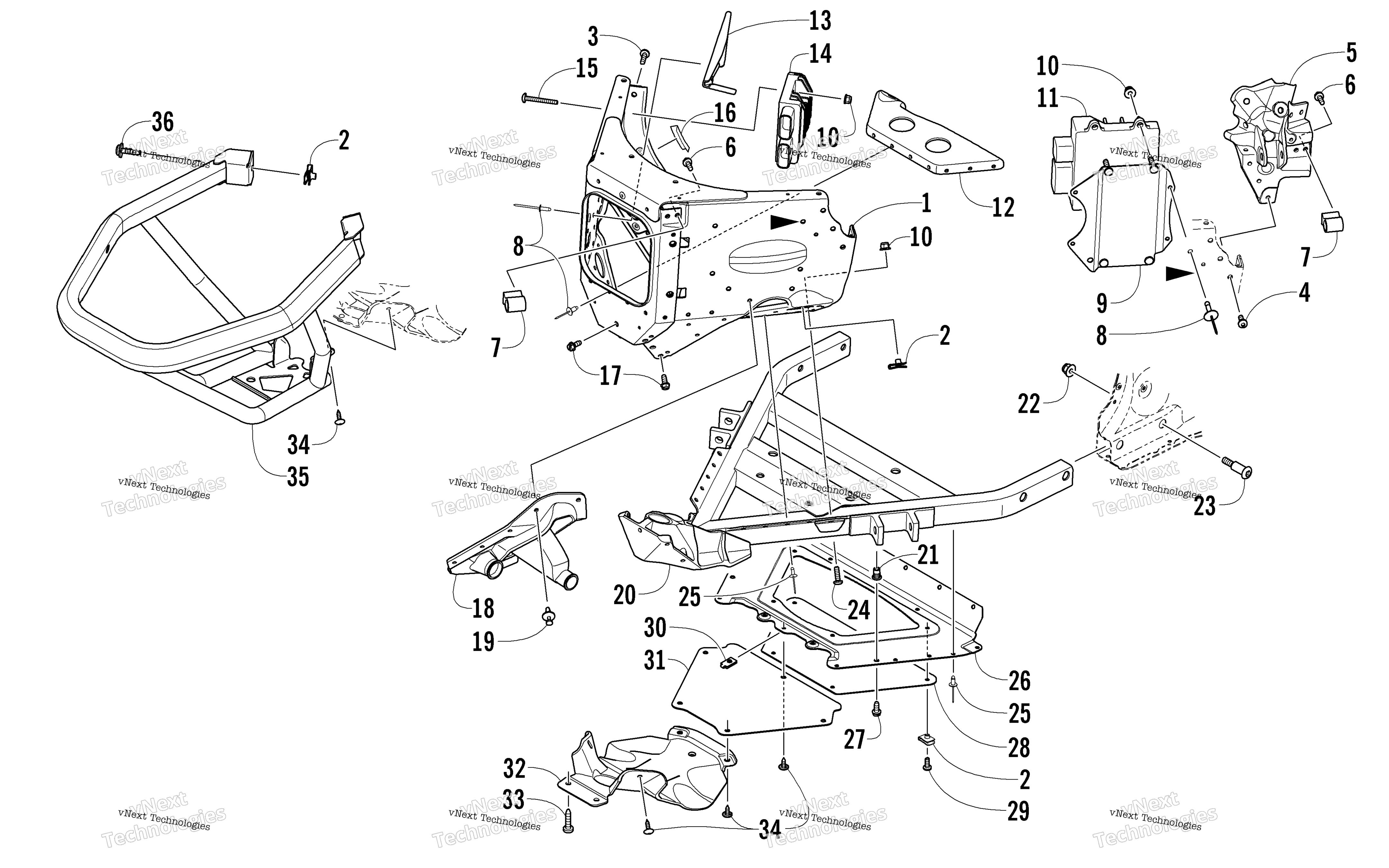 Передняя часть Bumper And Frame Assembly