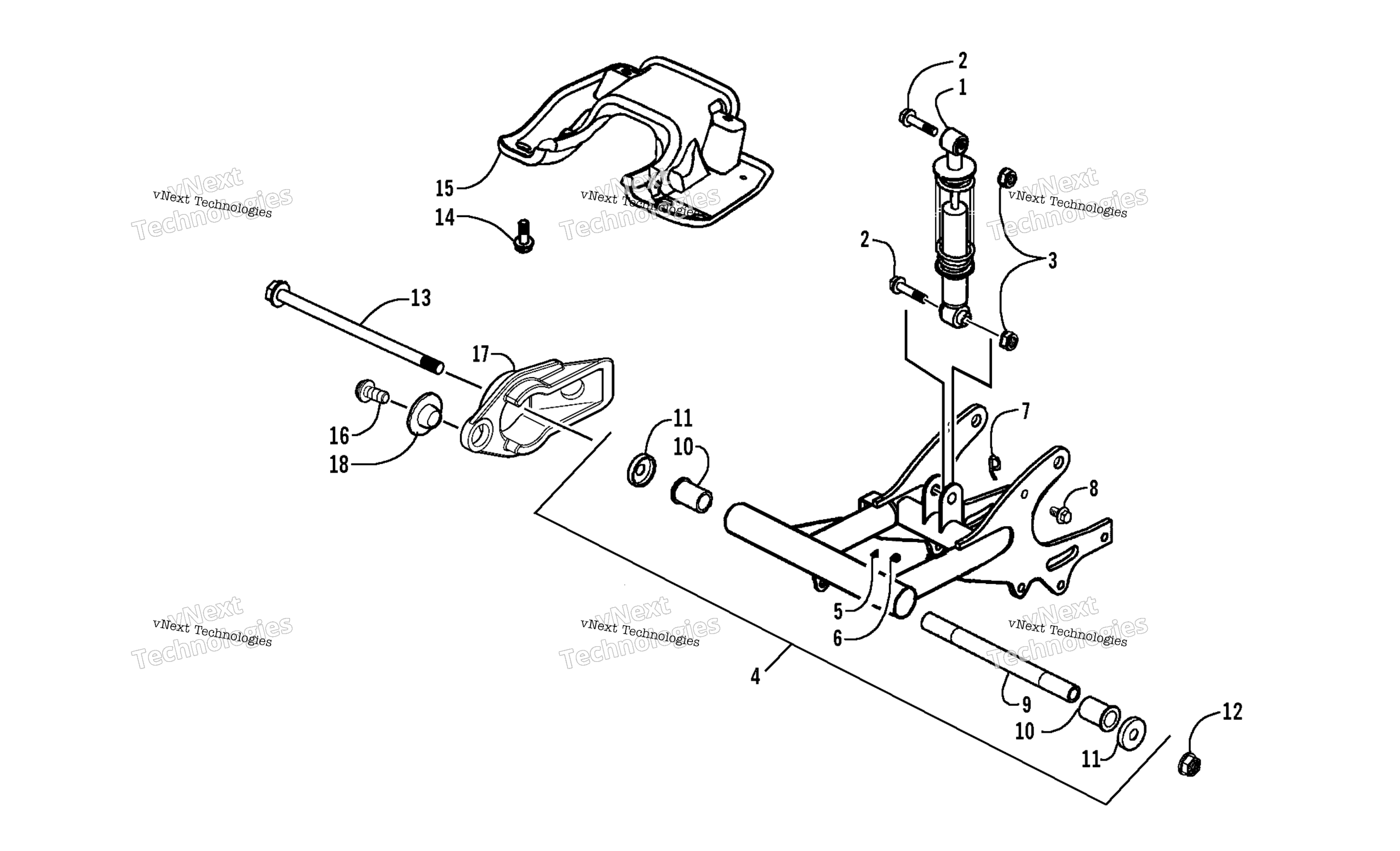 Задняя часть Suspension Assembly