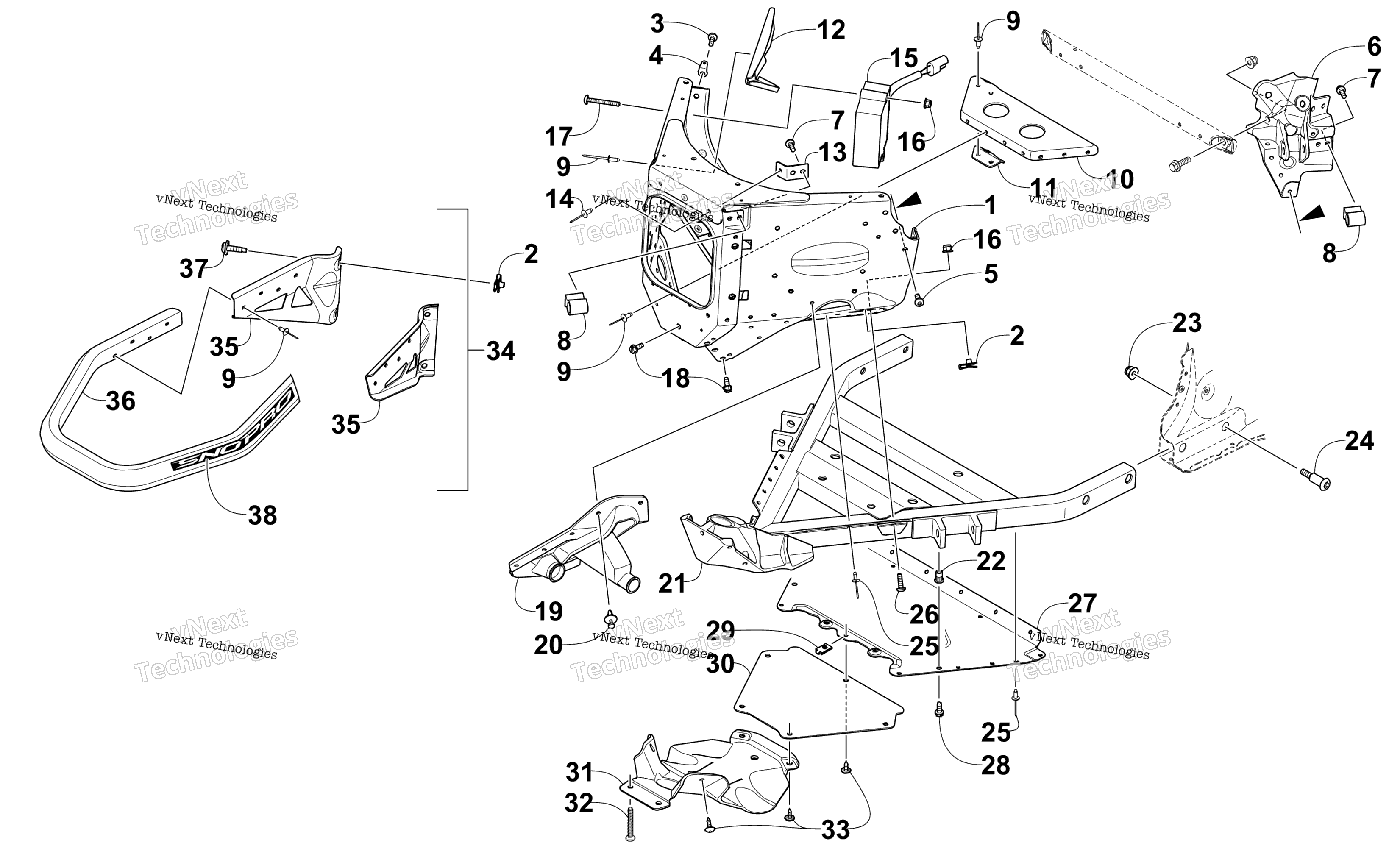 Передняя часть Bumper And Frame Assembly