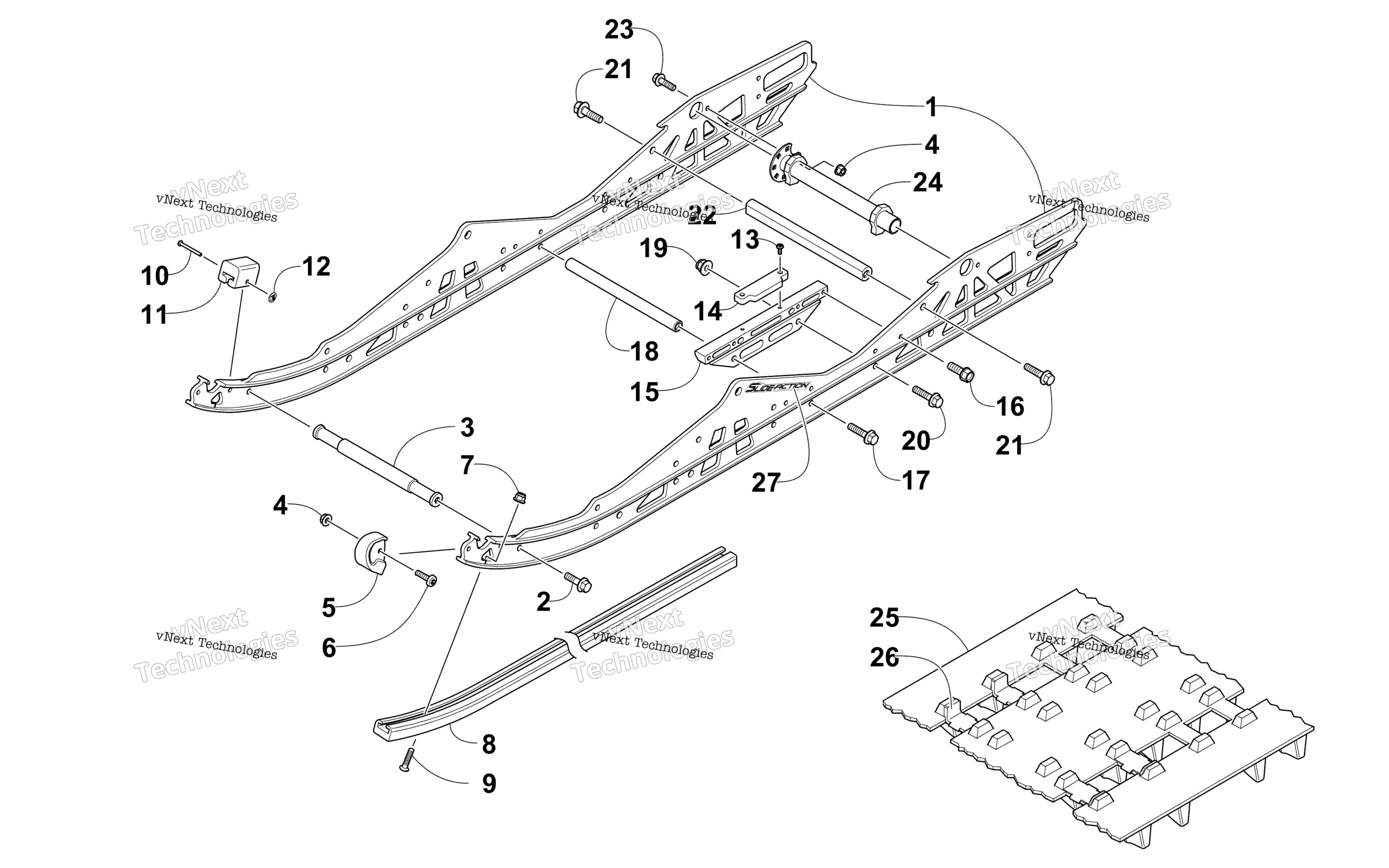 Slide Rail и Track узел