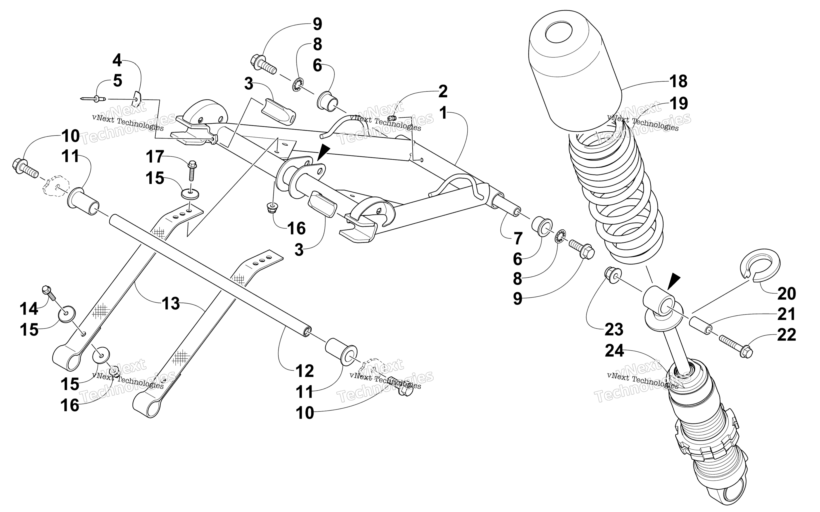 Задняя часть Suspension Front Arm Assembly