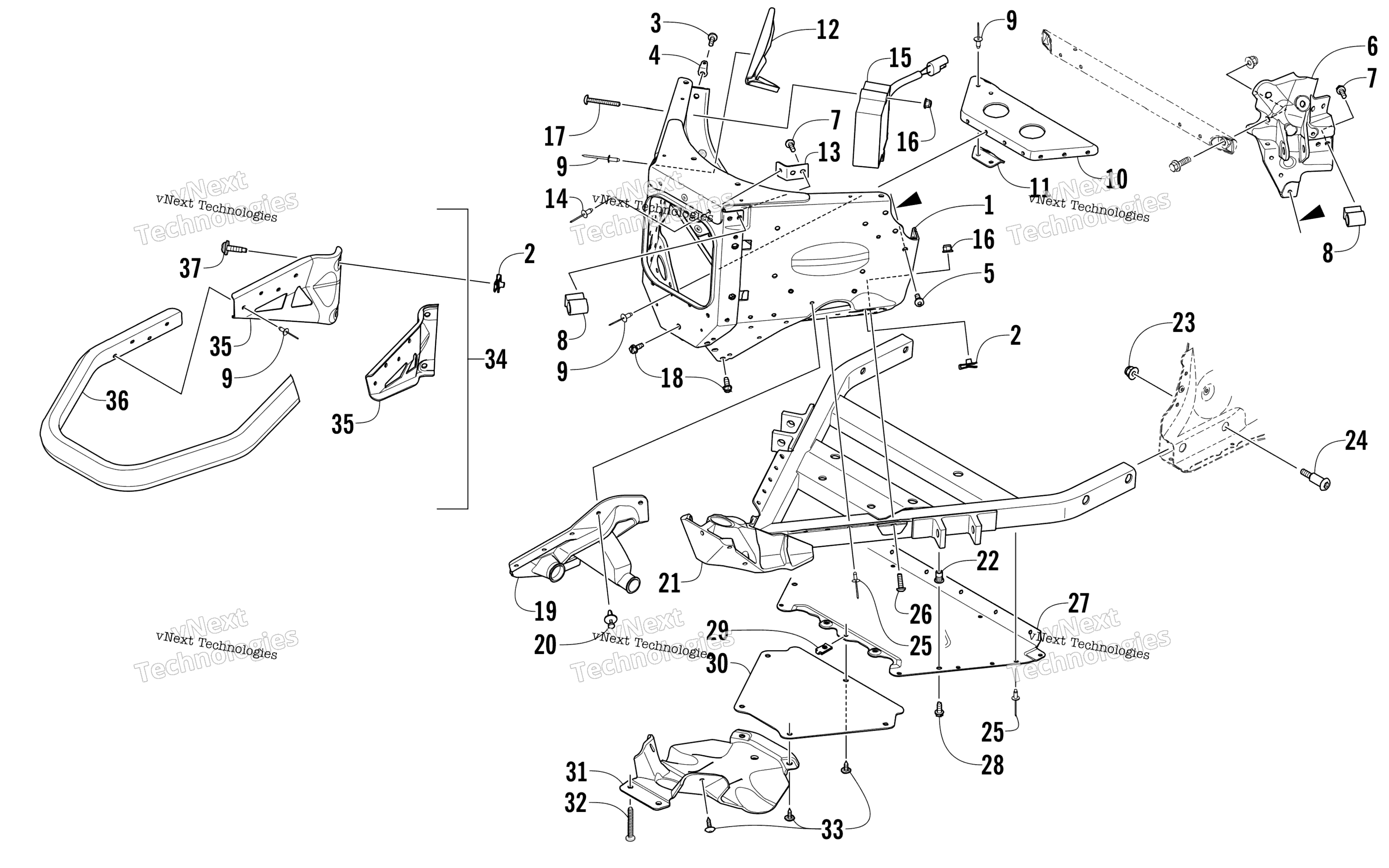 Передняя часть Frame And Bumper Assembly