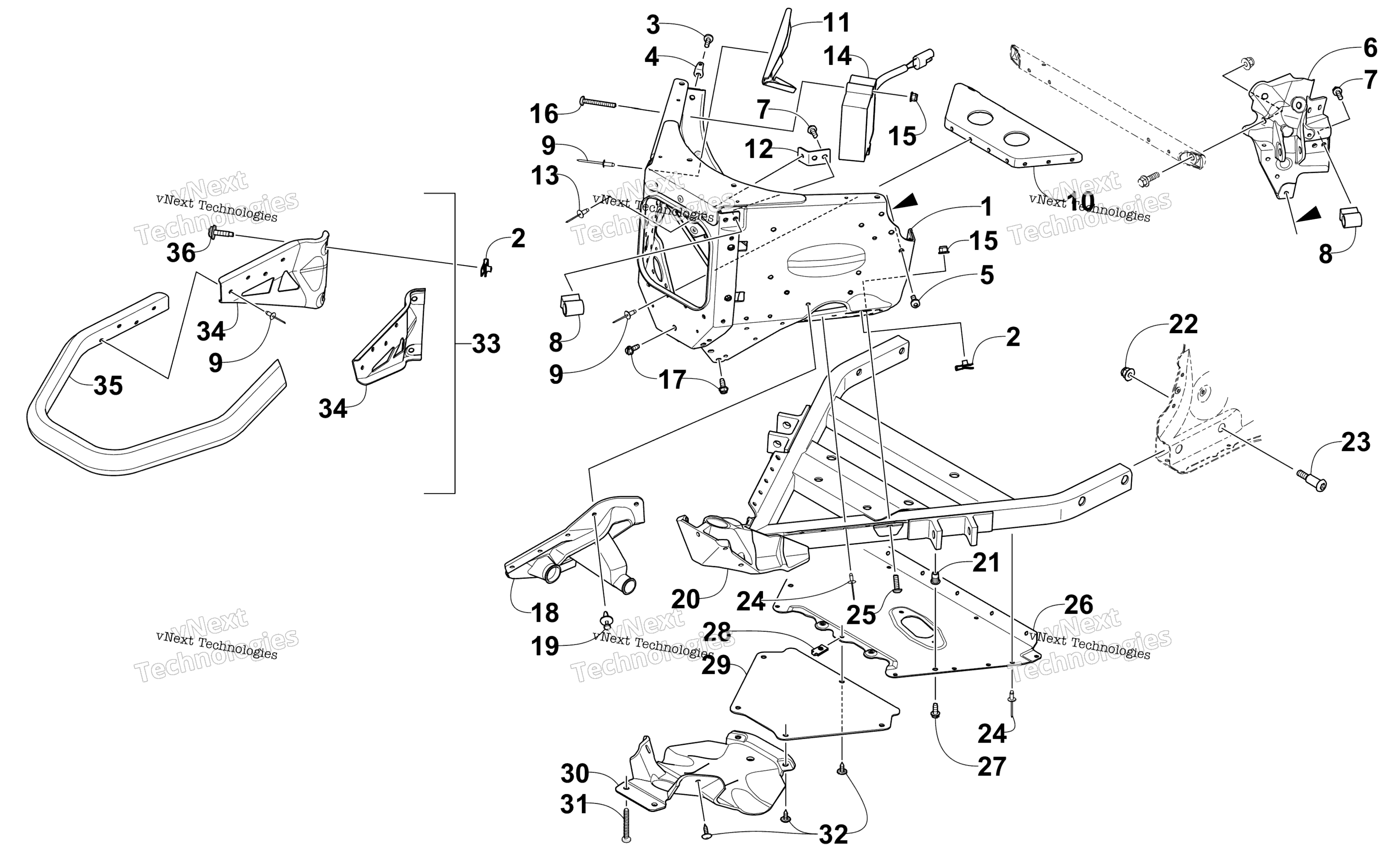 Передняя часть Bumper And Frame Assembly