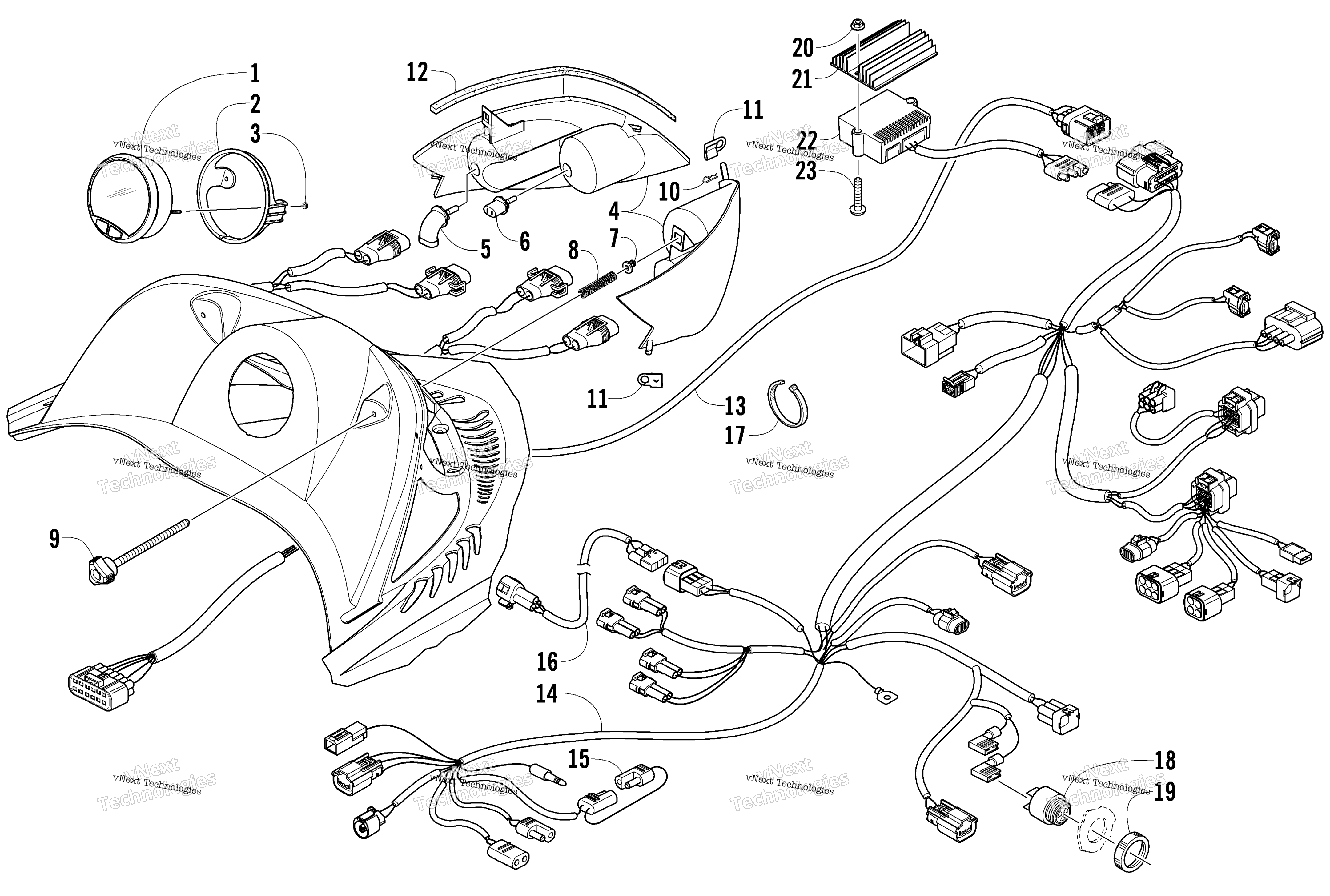 Headlight, Instruments, и Wiring Assemblies