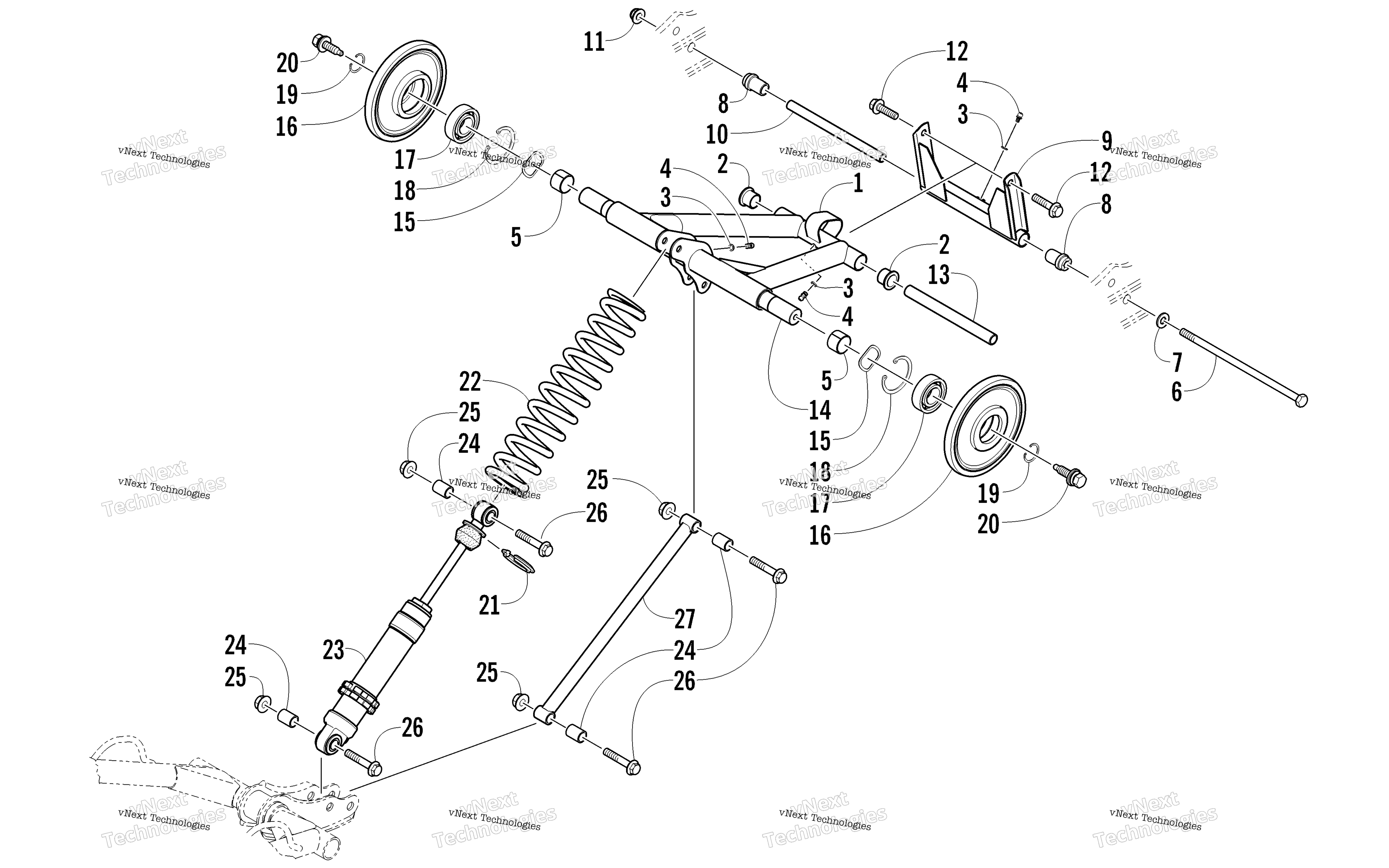 Задняя часть Suspension Rear Arm Assembly