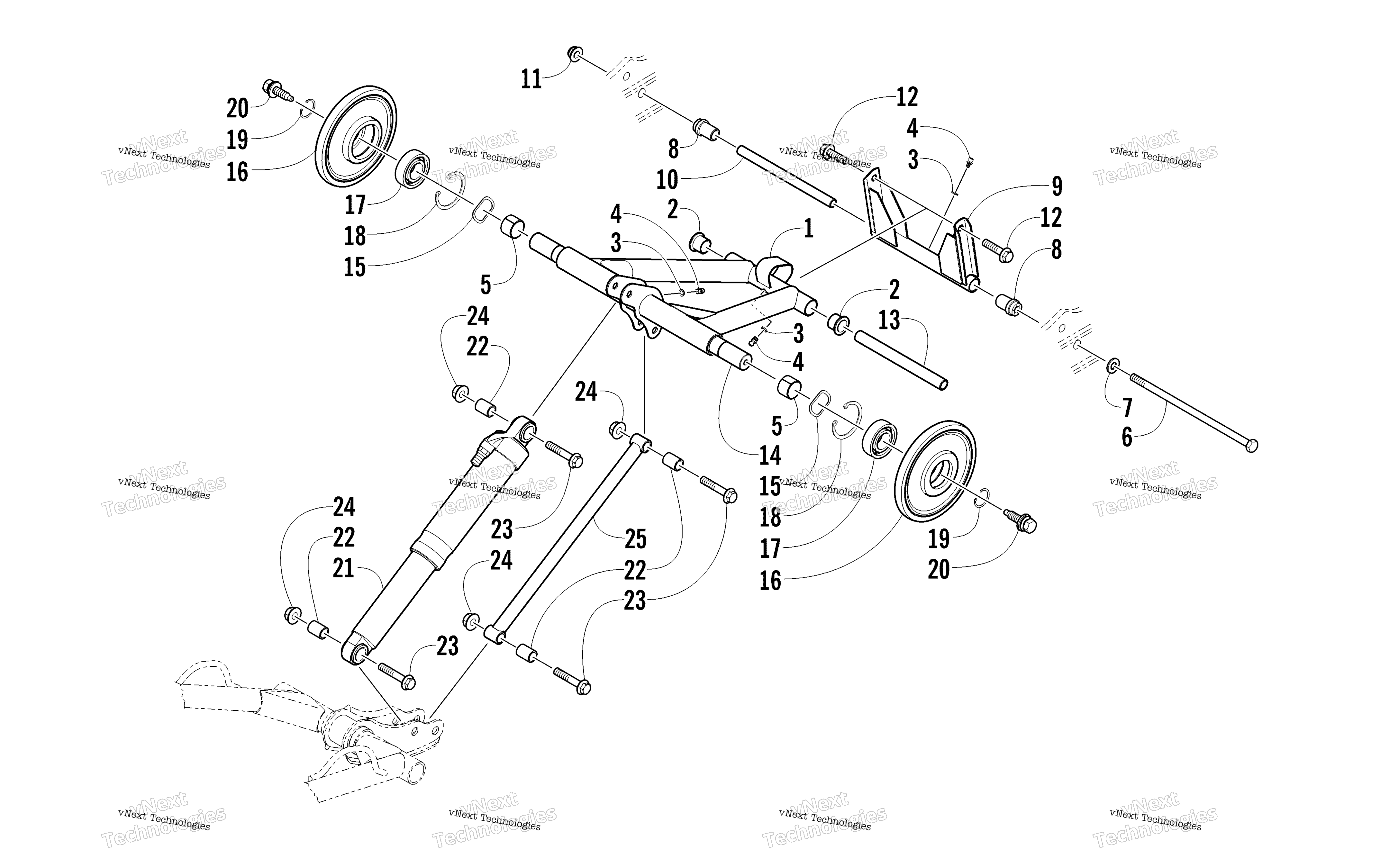 Задняя часть Suspension Rear Arm Assembly