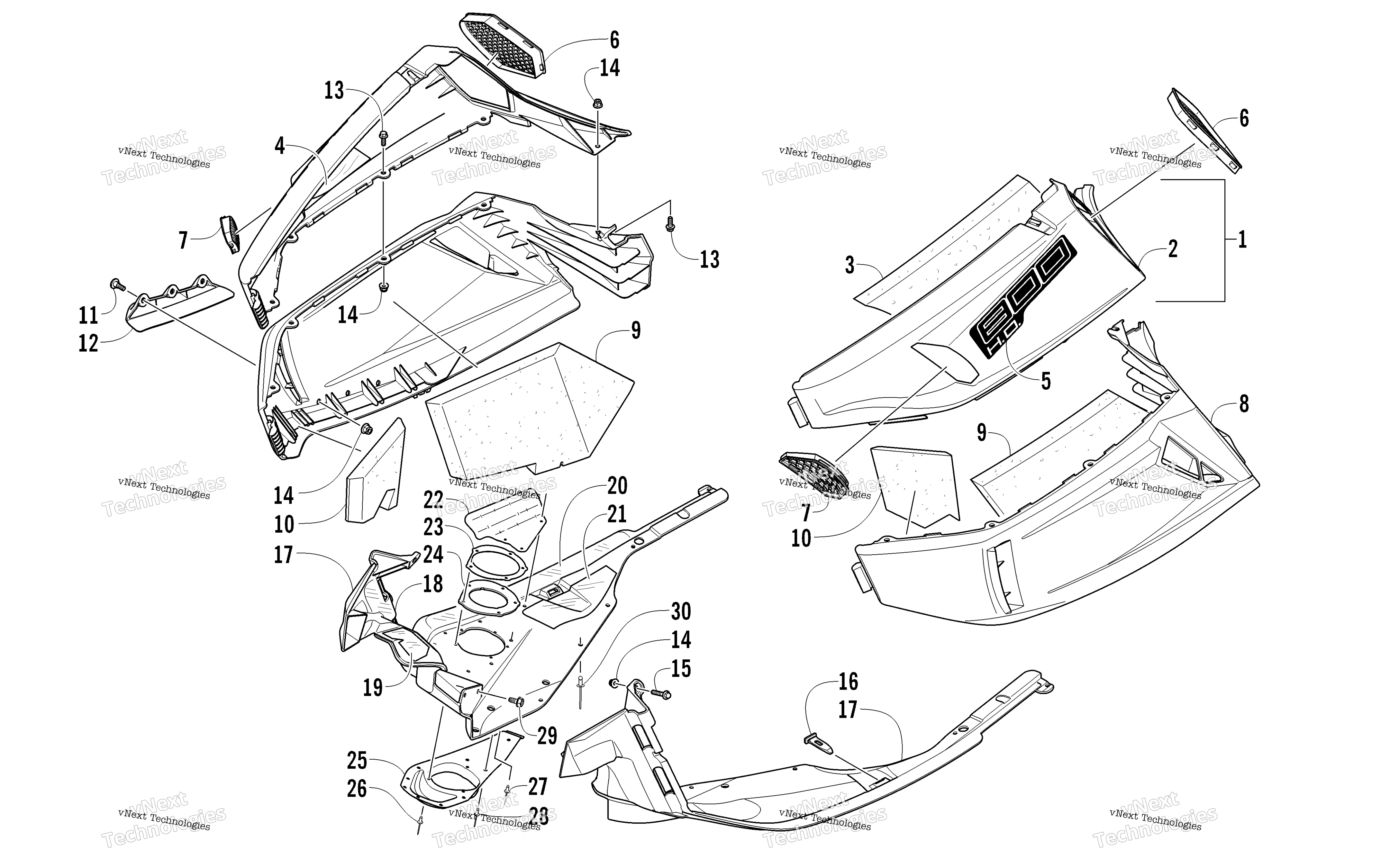 Skid Plate и Side панель узел
