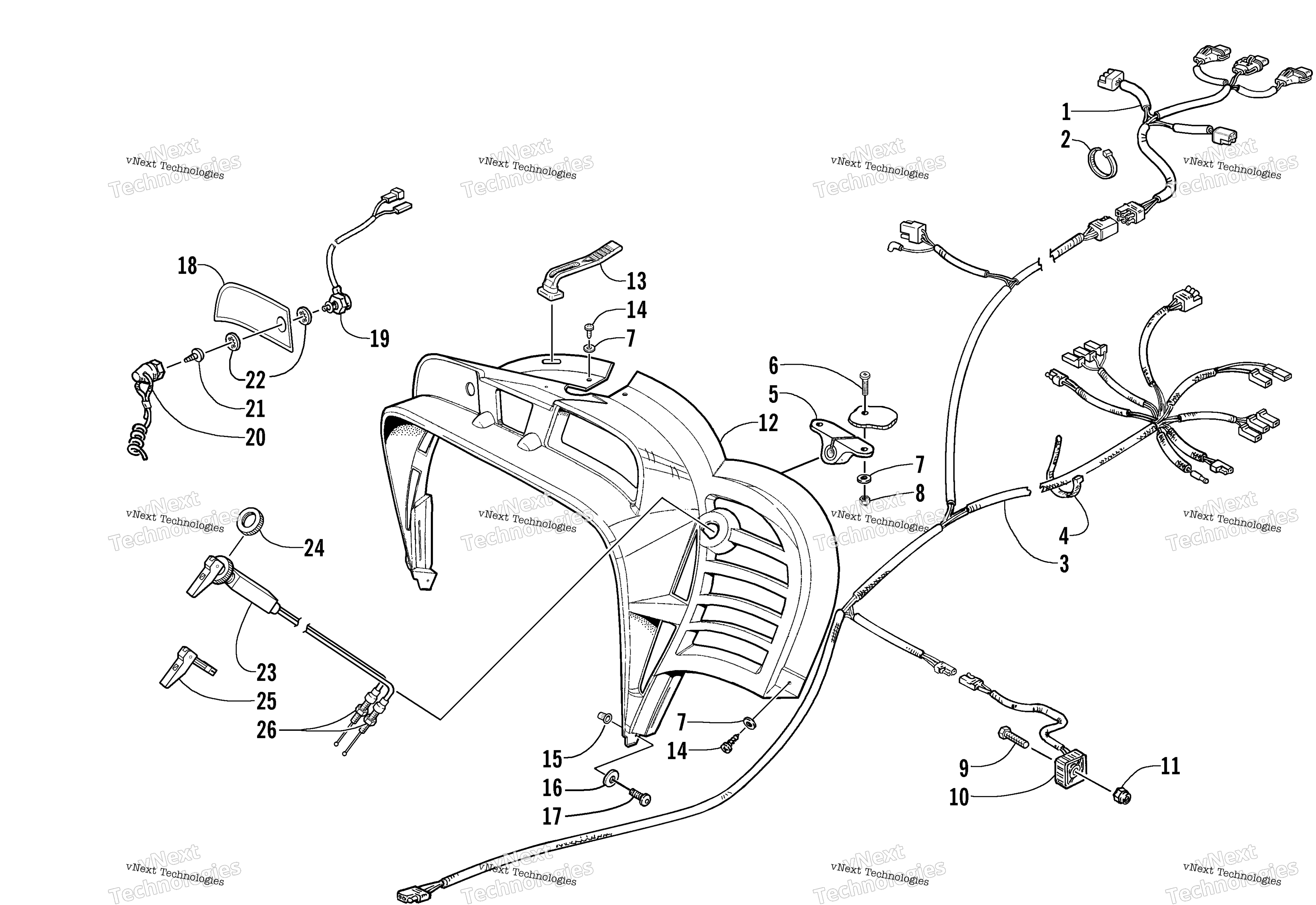 Console, Switches, и Wiring Assemblies