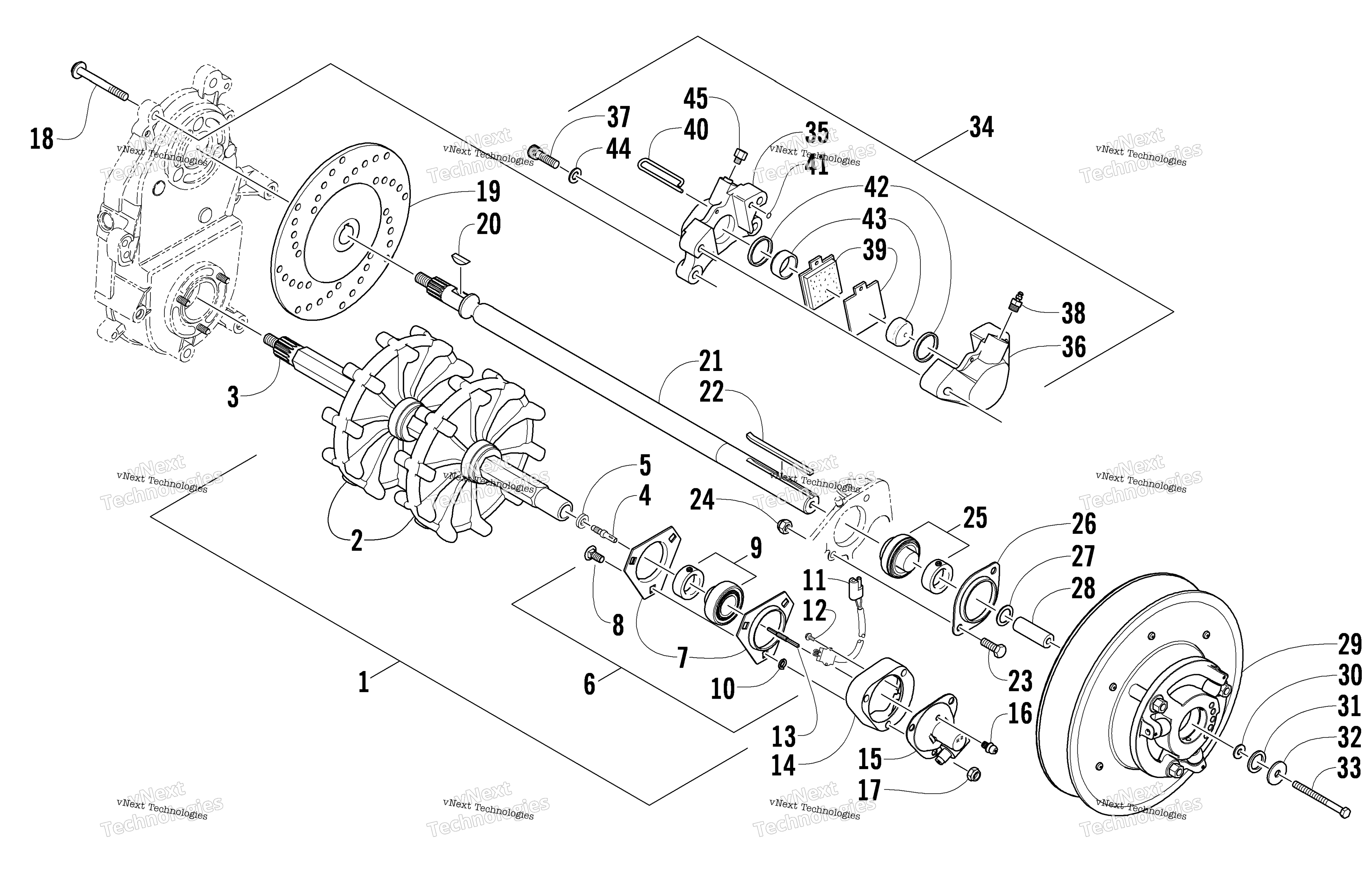 Привод Train Shafts And Brake Assemblies
