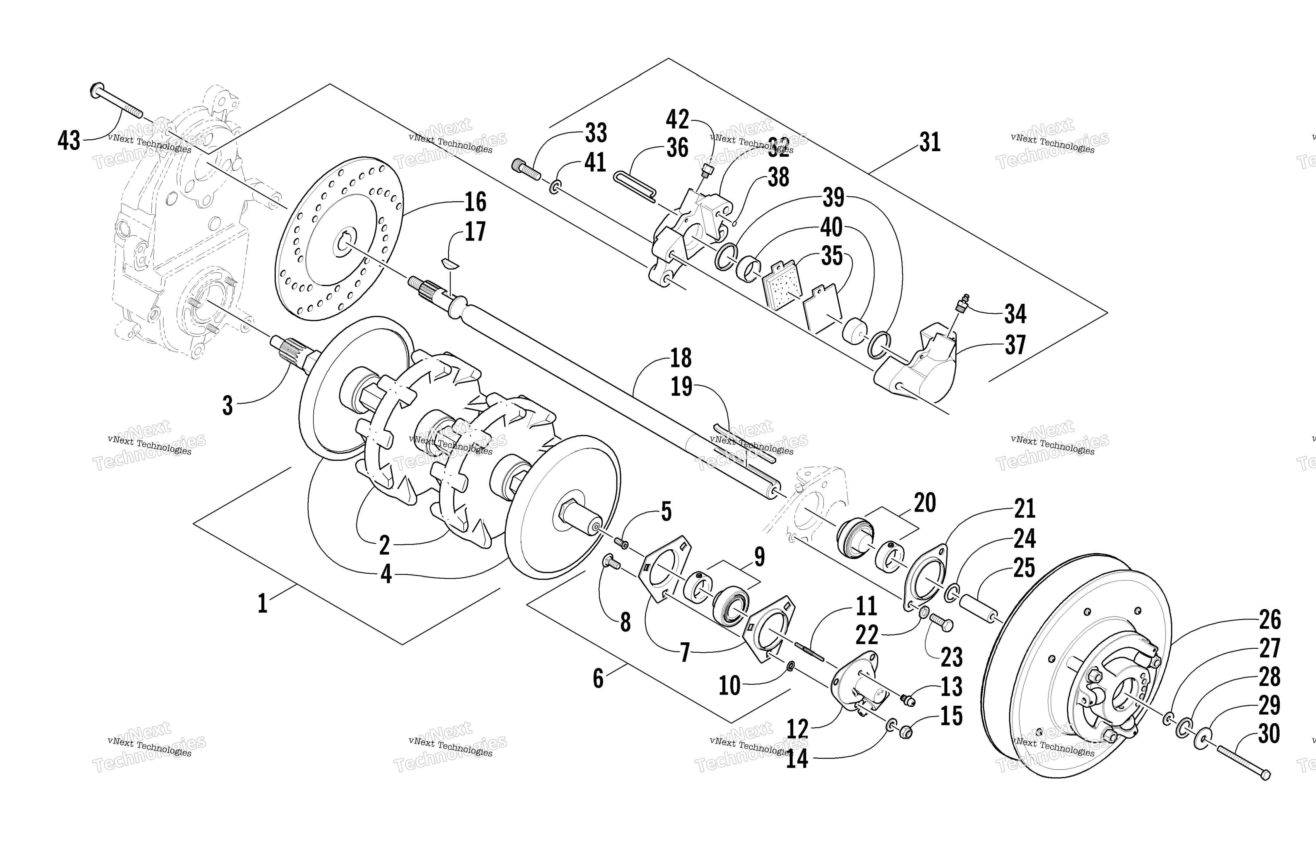 Привод Train Shafts And Brake Assemblies