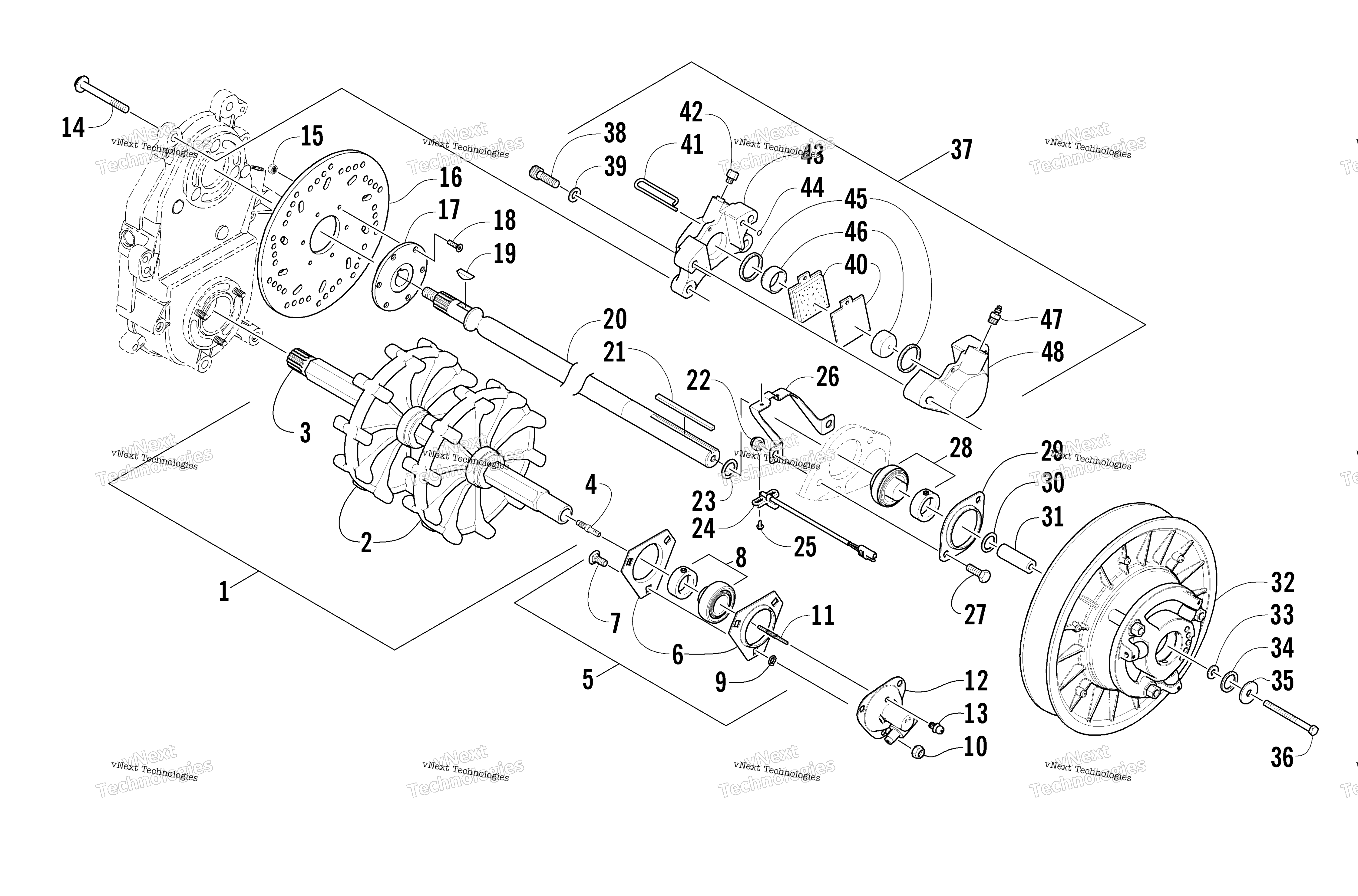 Привод Train Shafts And Brake Assemblies