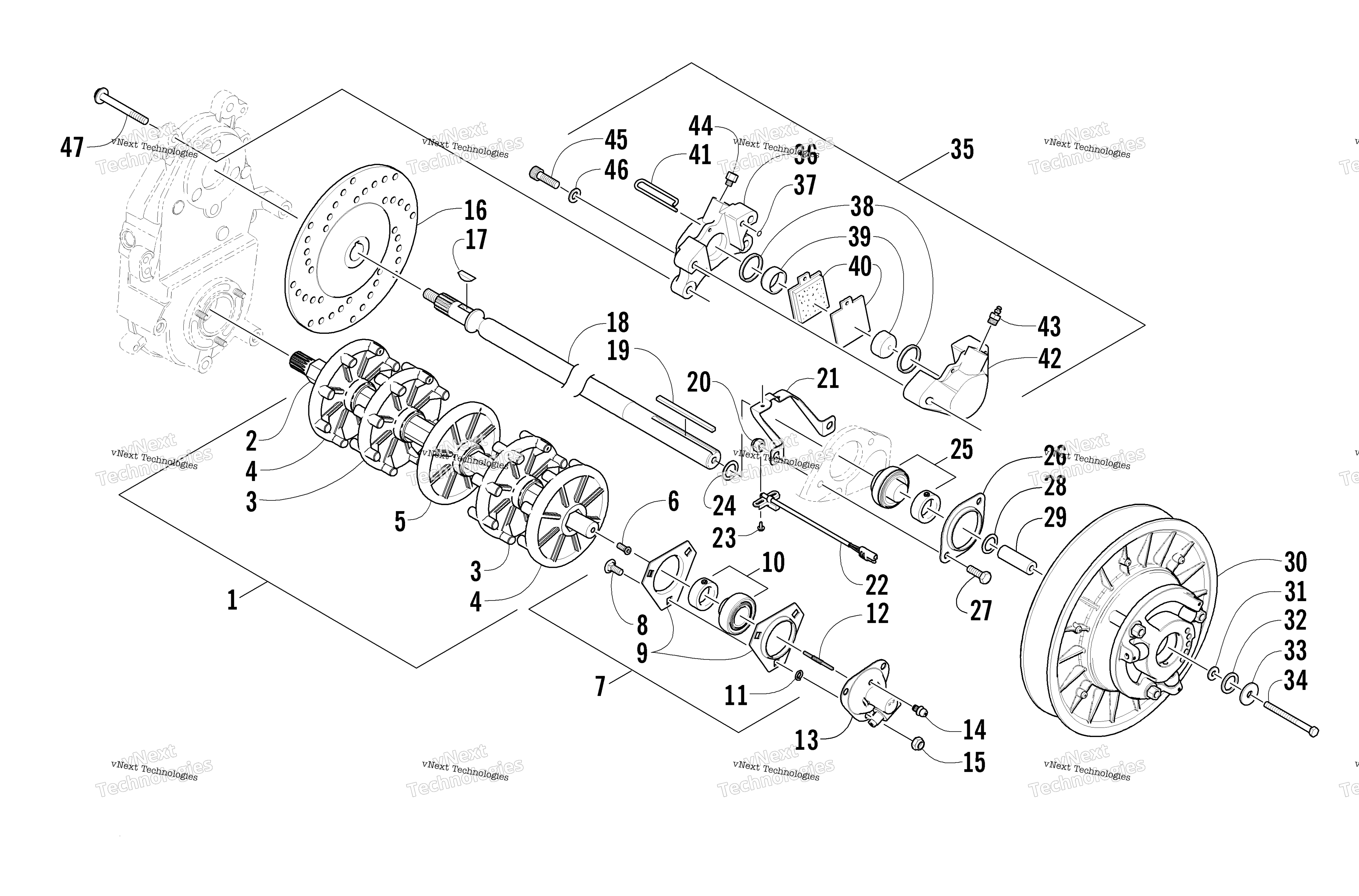 Привод Train Shafts And Brake Assemblies