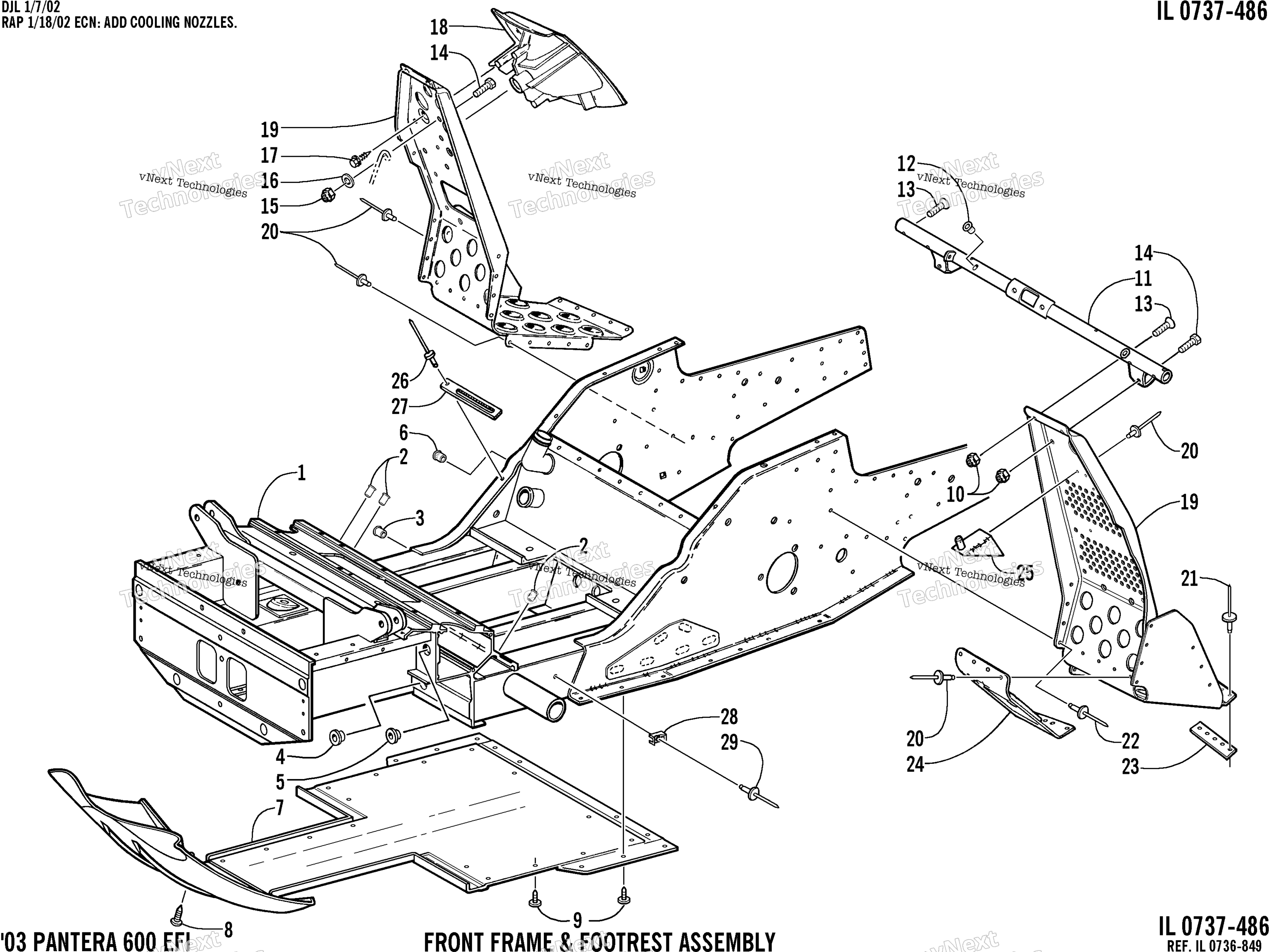 Передняя часть Frame And Footrest Assembly