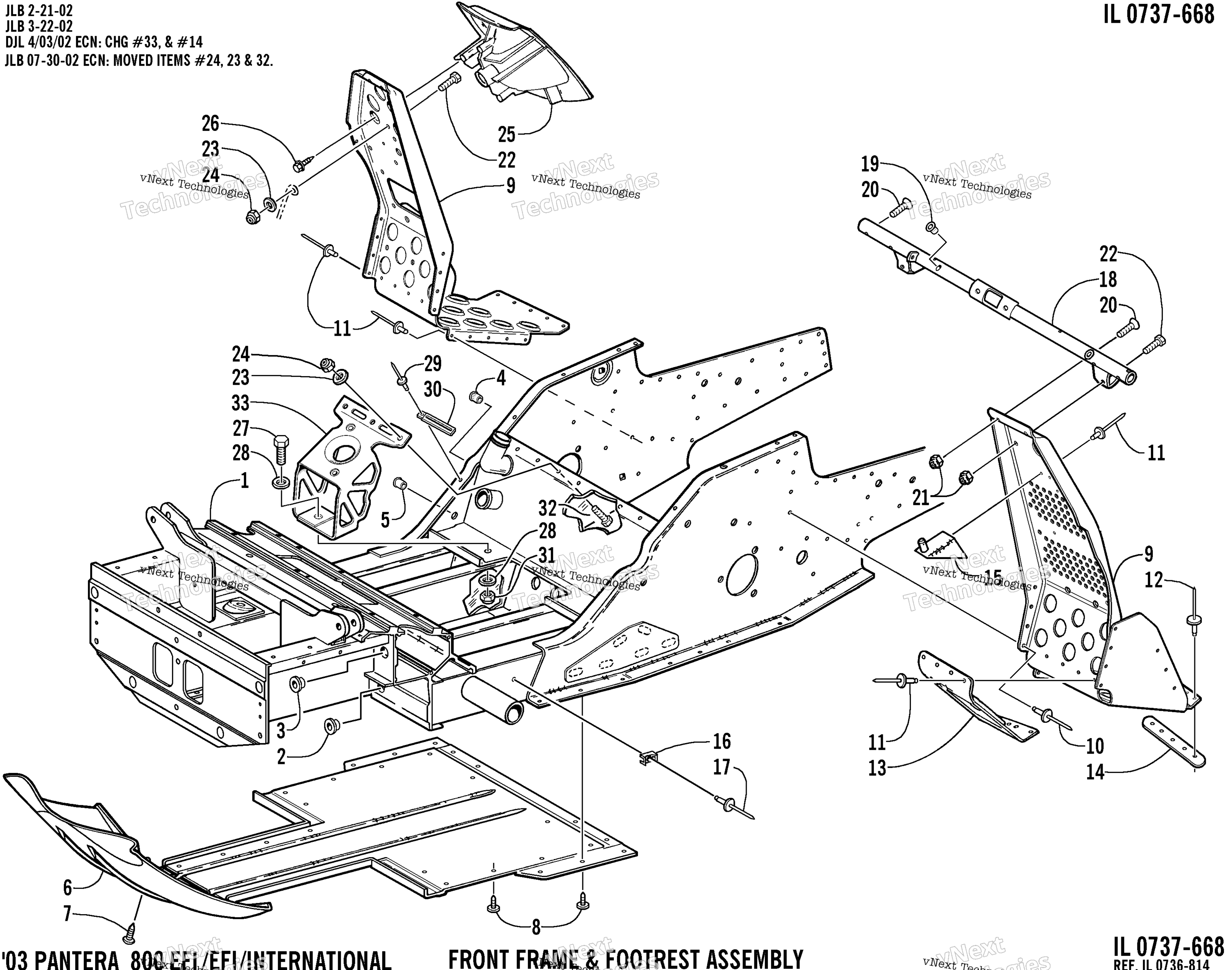 Передняя часть Frame And Footrest Assembly