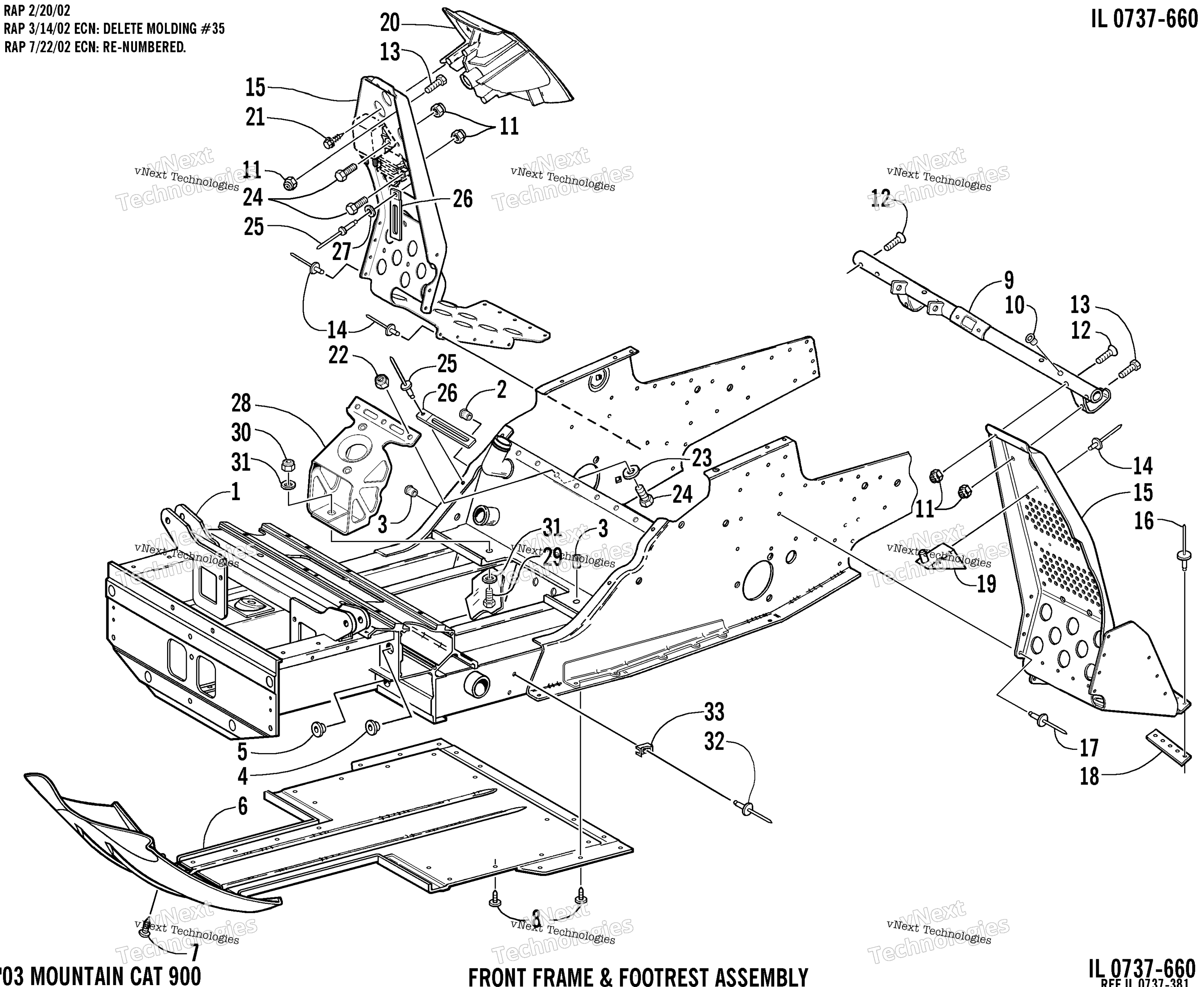 Передняя часть Frame And Footrest Assembly