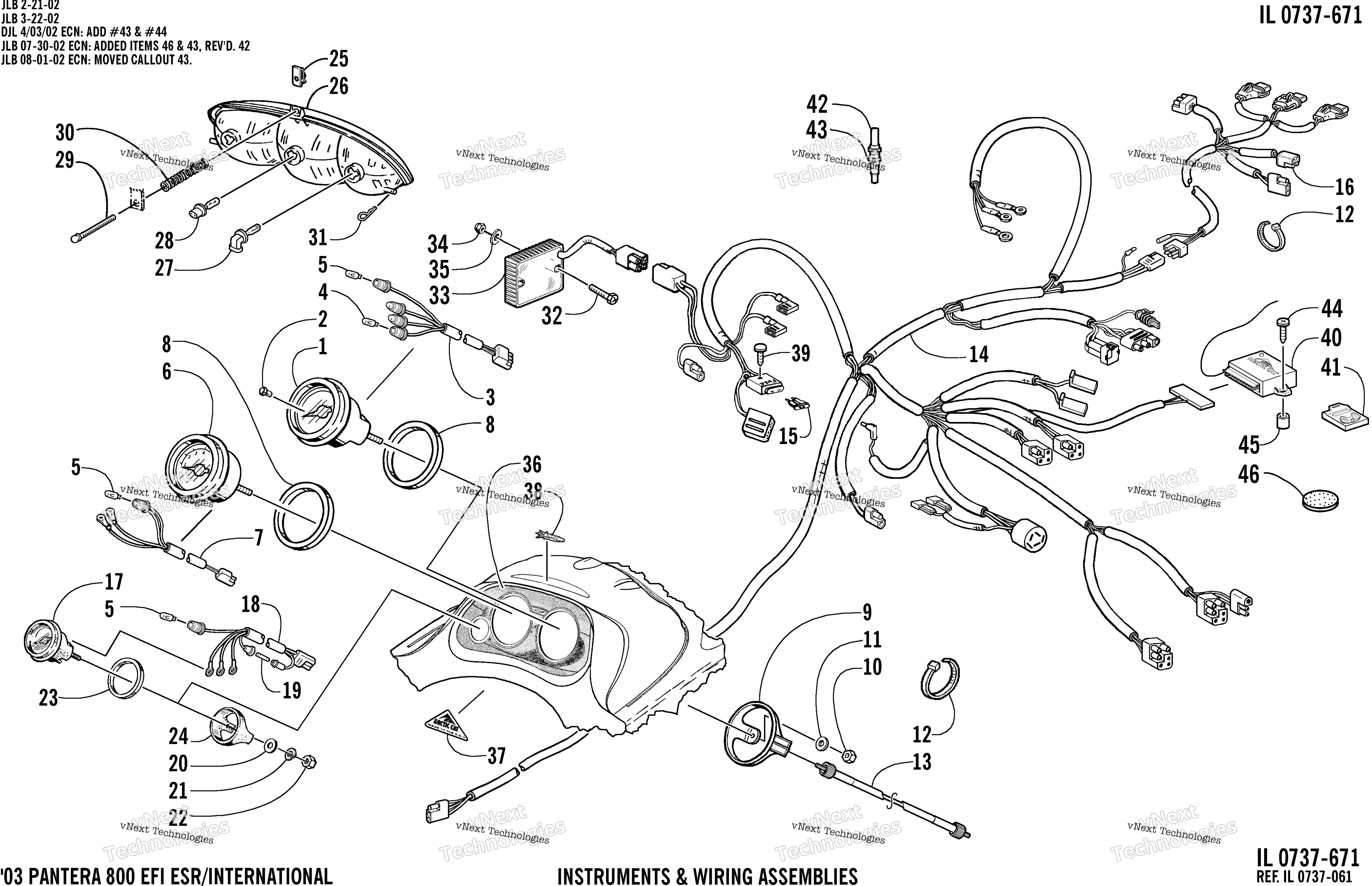 Headlight, Instruments, и Wiring Assemblies
