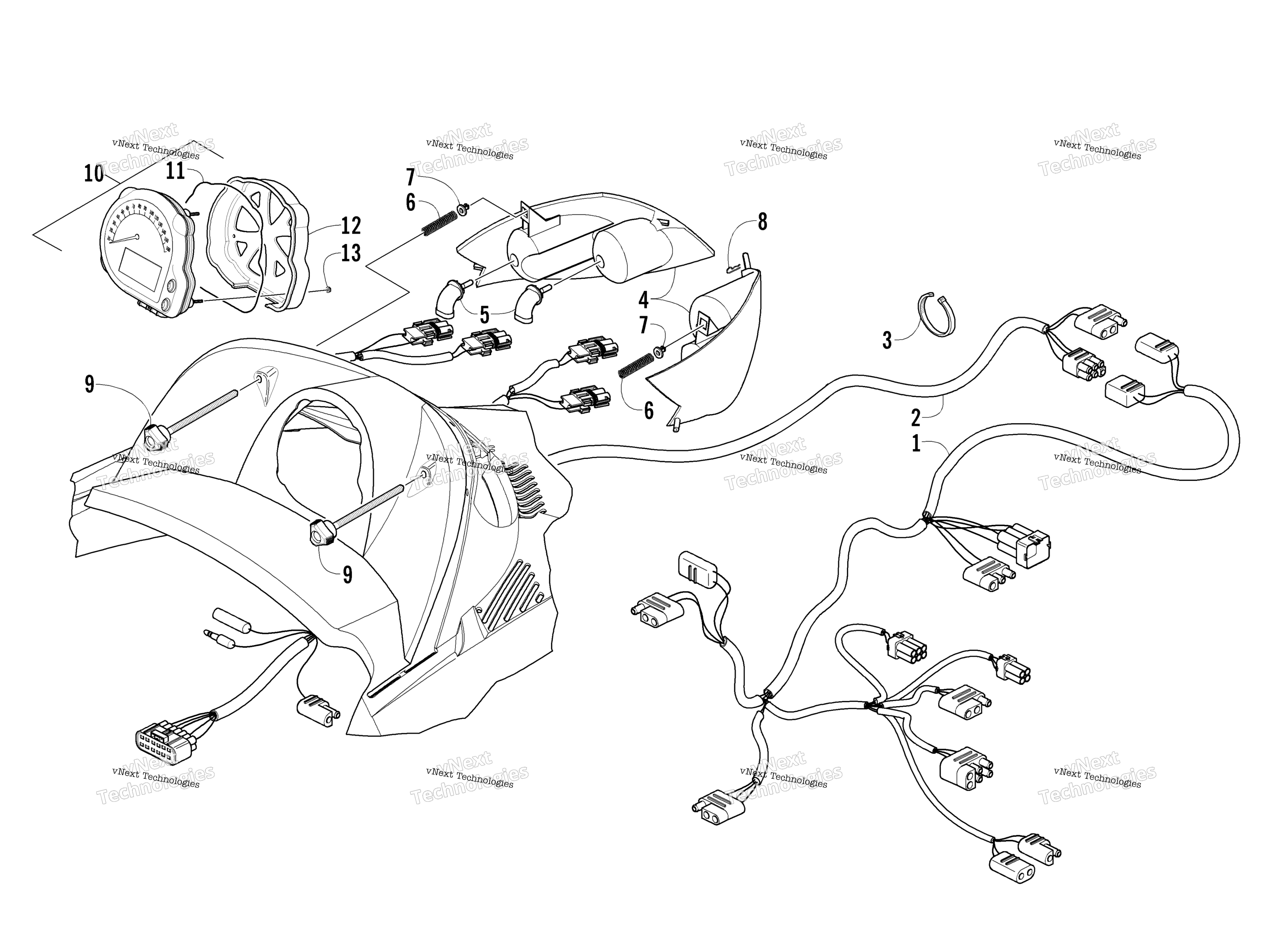 Headlight, Instruments, и Wiring Assemblies