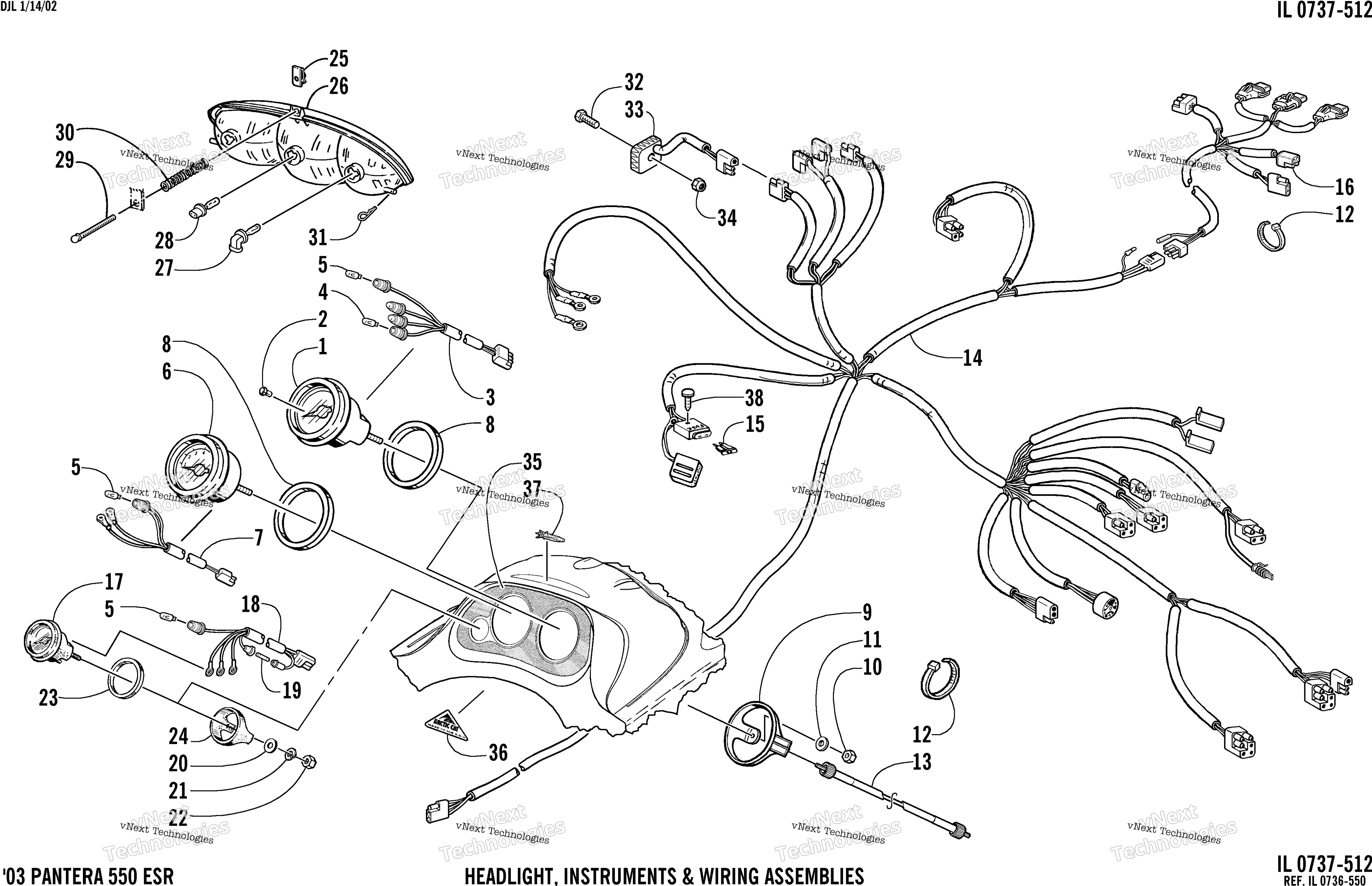 Headlight, Instruments, и Wiring Assemblies