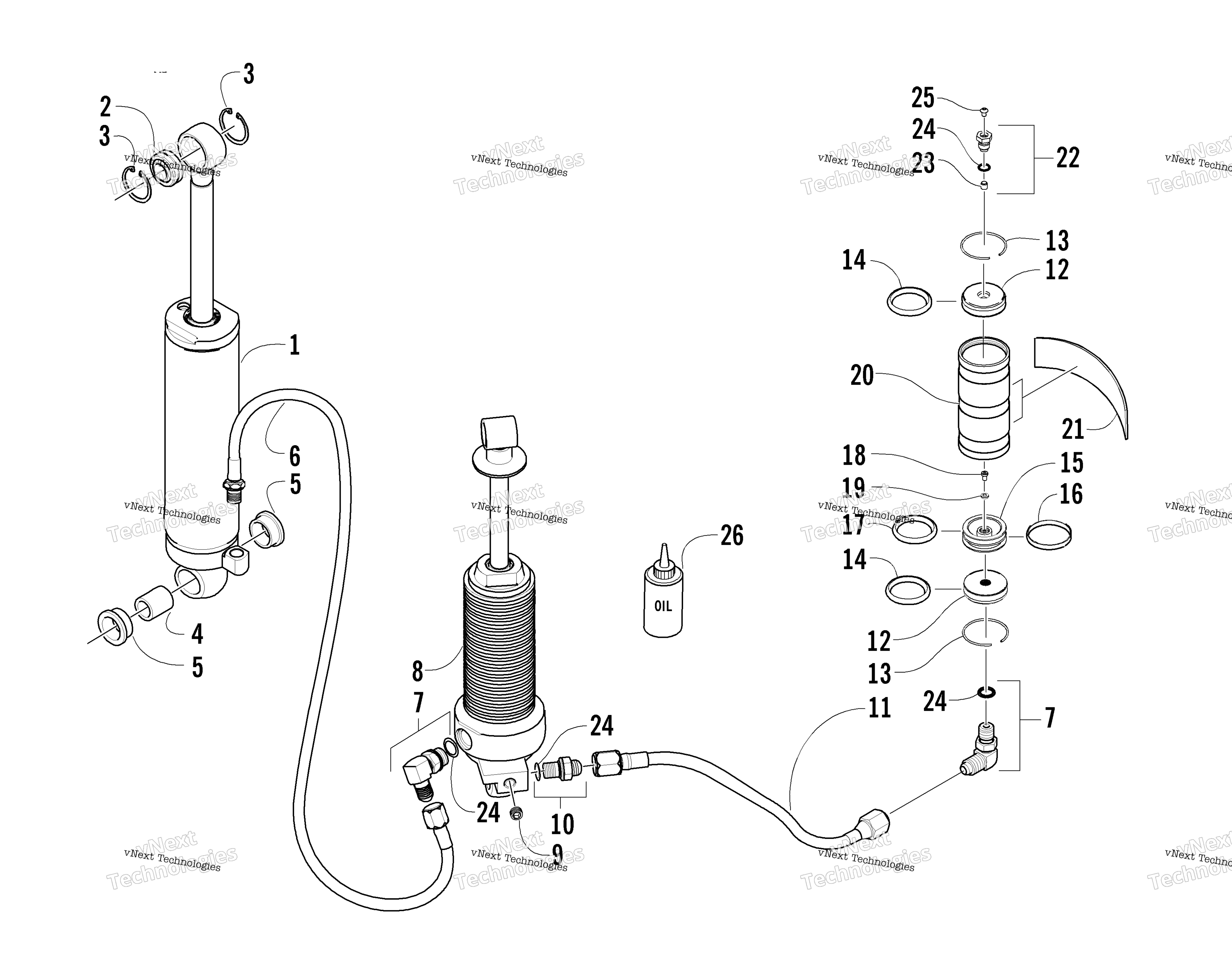 Задняя часть Suspension Shock Absorber Assembly