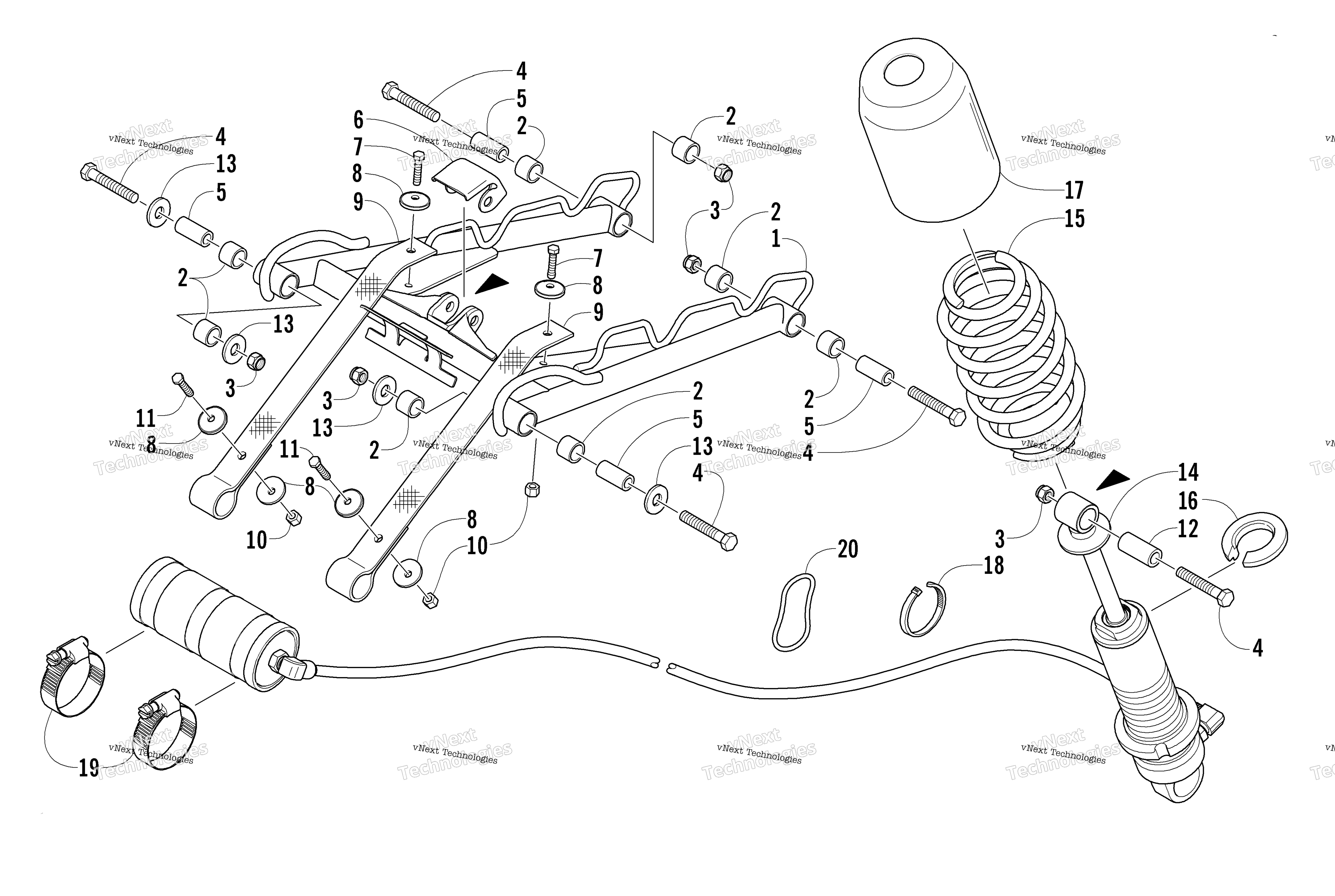 Задняя часть Suspension Front Arm Assembly