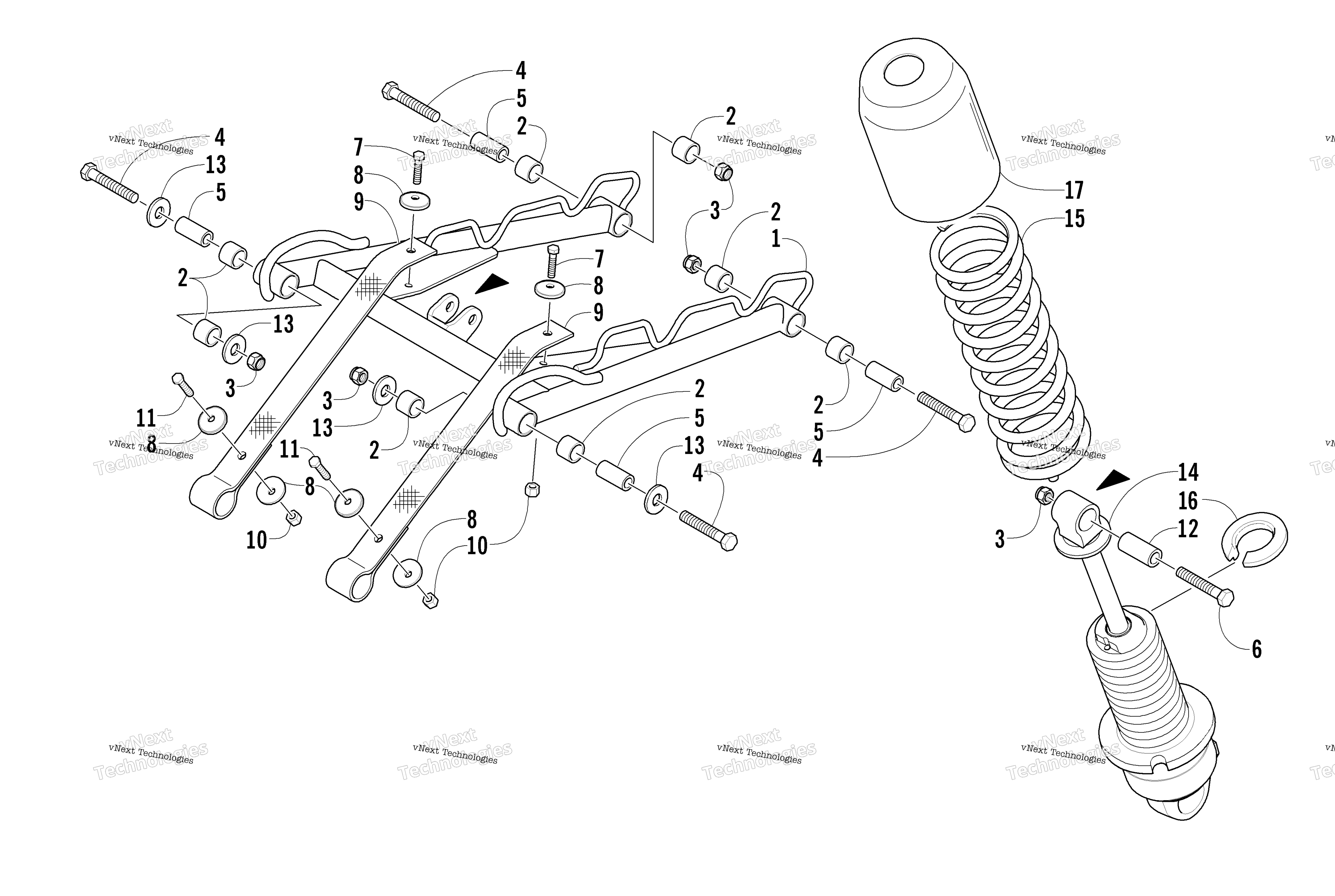 Задняя часть Suspension Front Arm Assembly