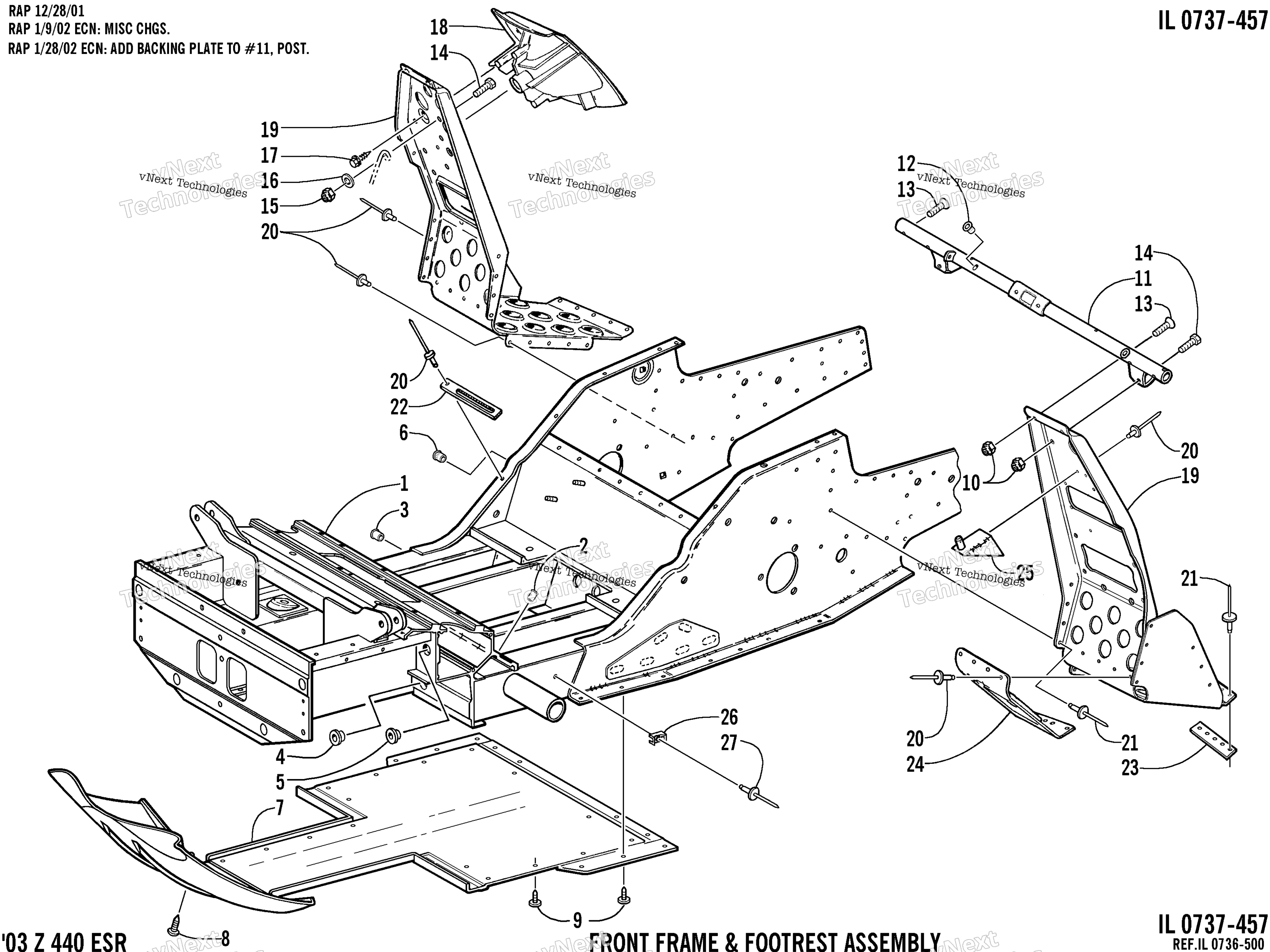 Передняя часть Frame And Footrest Assembly