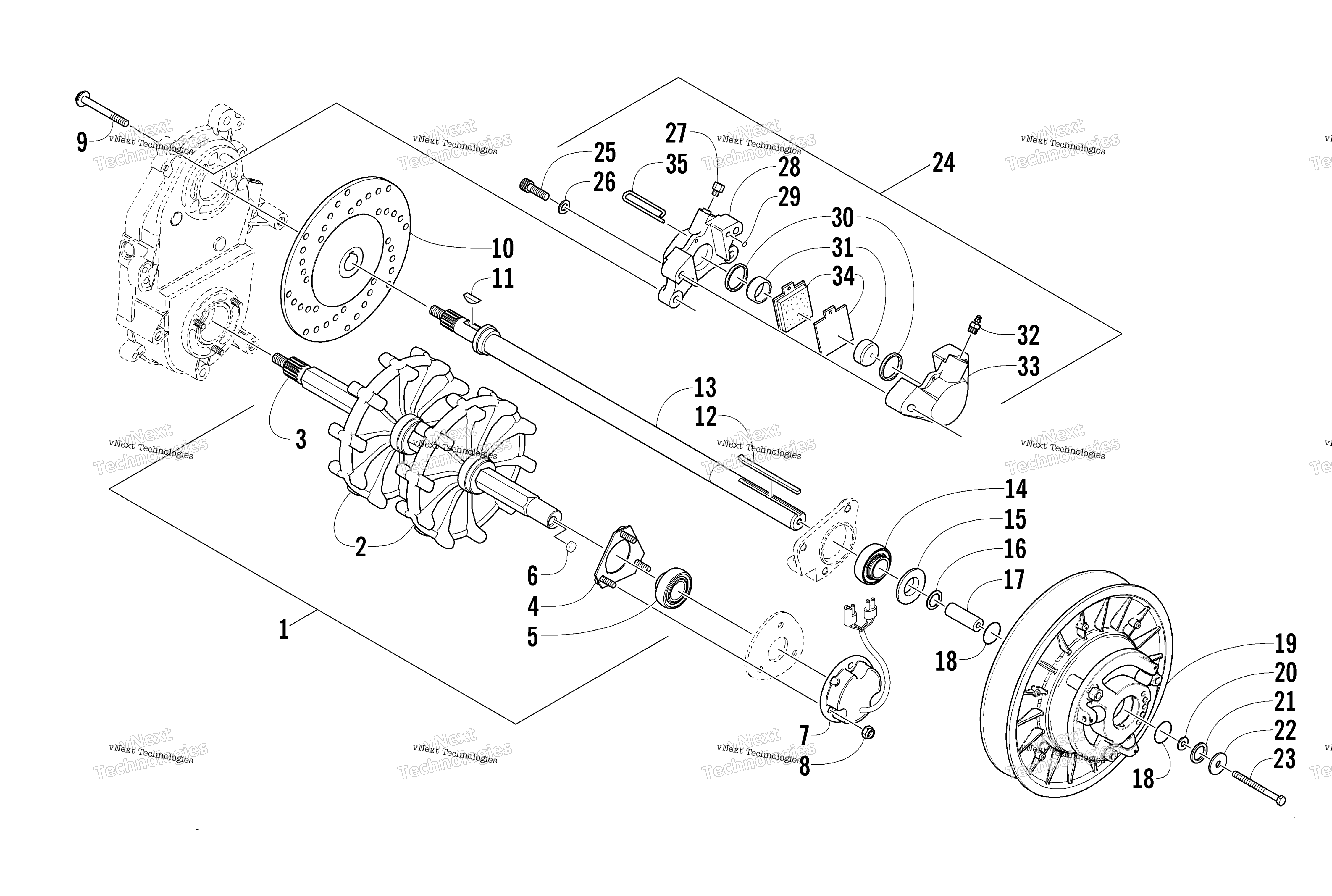 Привод Train Shafts And Brake Assemblies