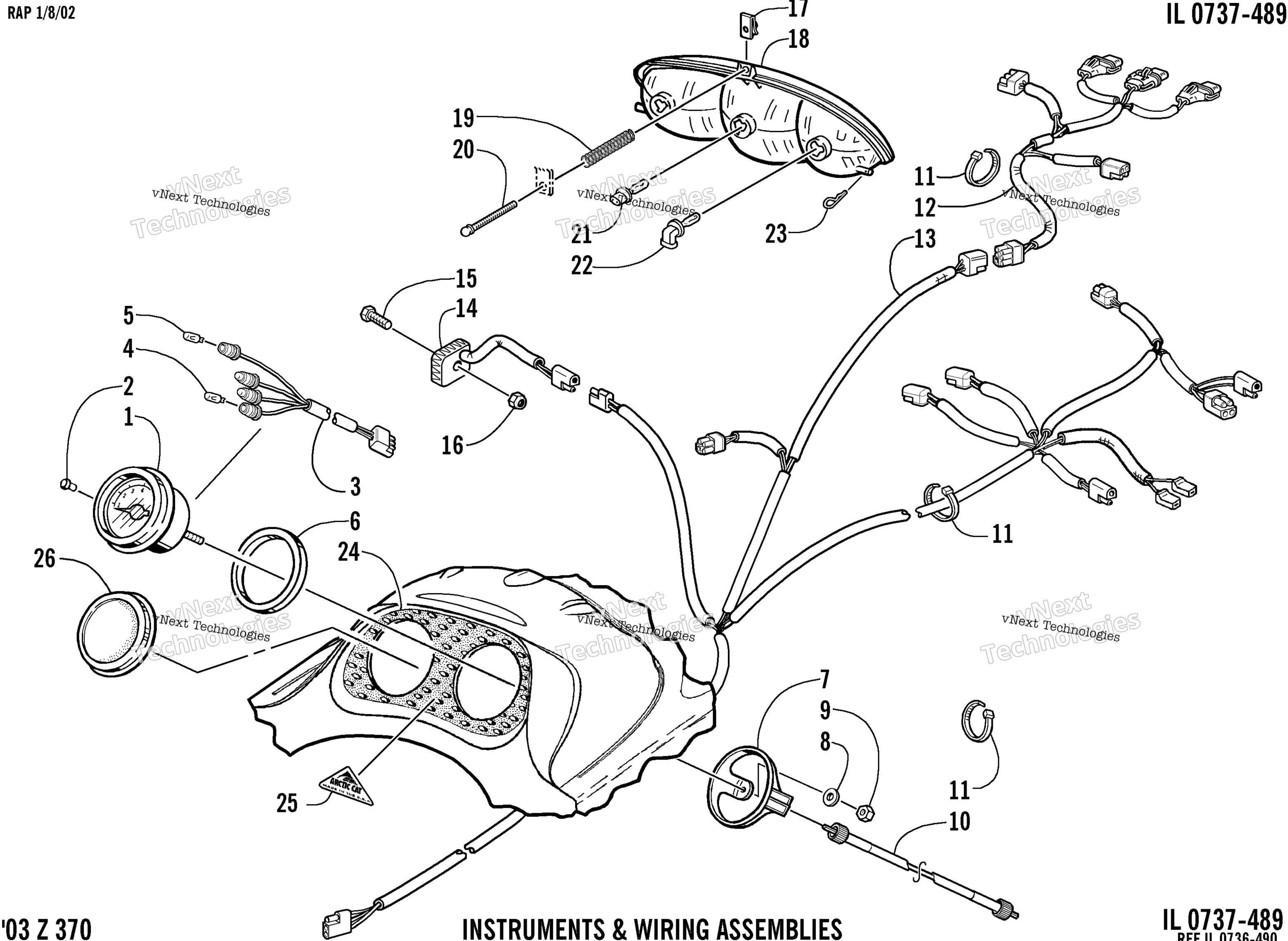 Headlight, Instruments, и Wiring Assemblies