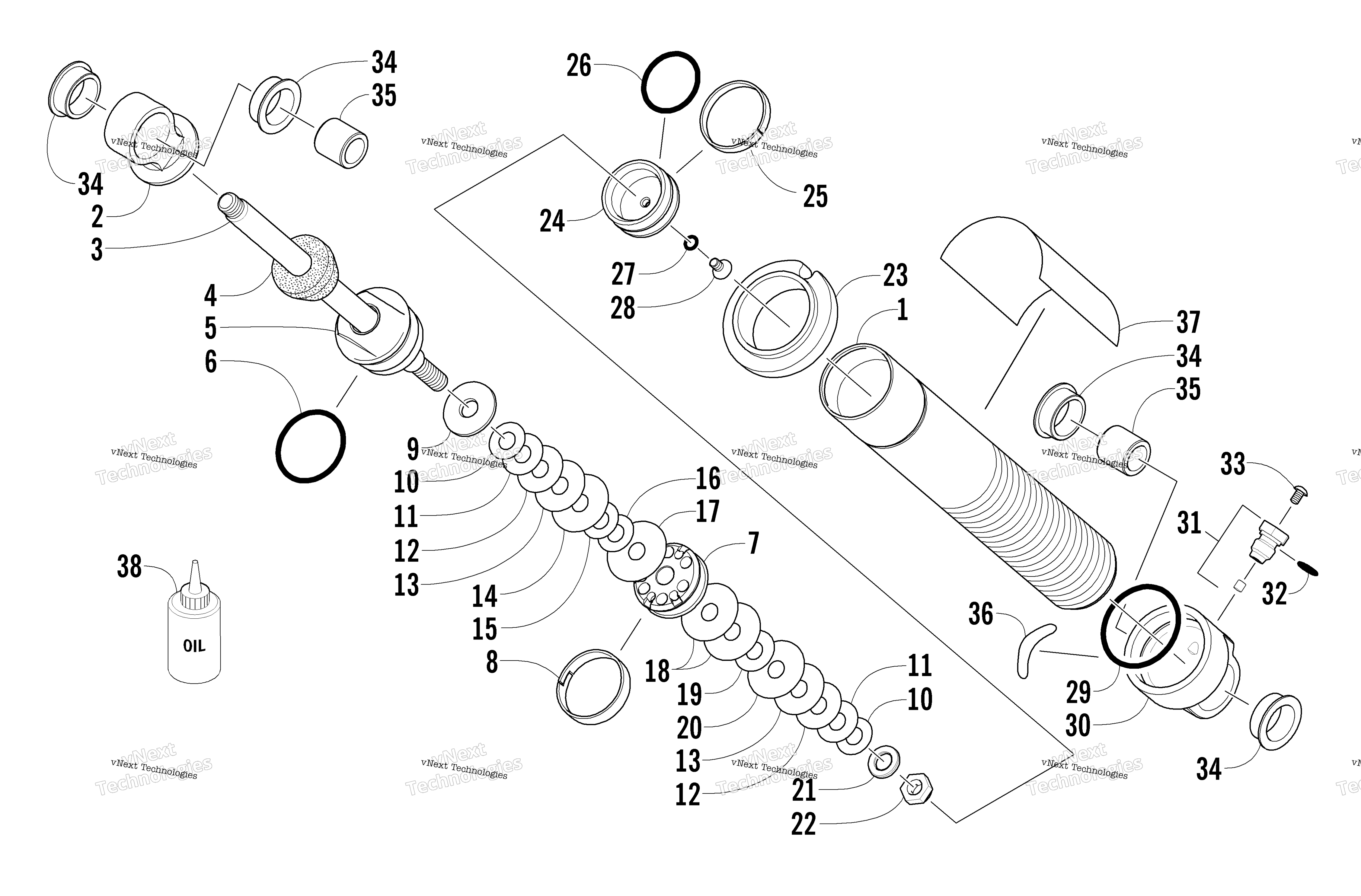 Передняя часть Suspension Shock Absorber