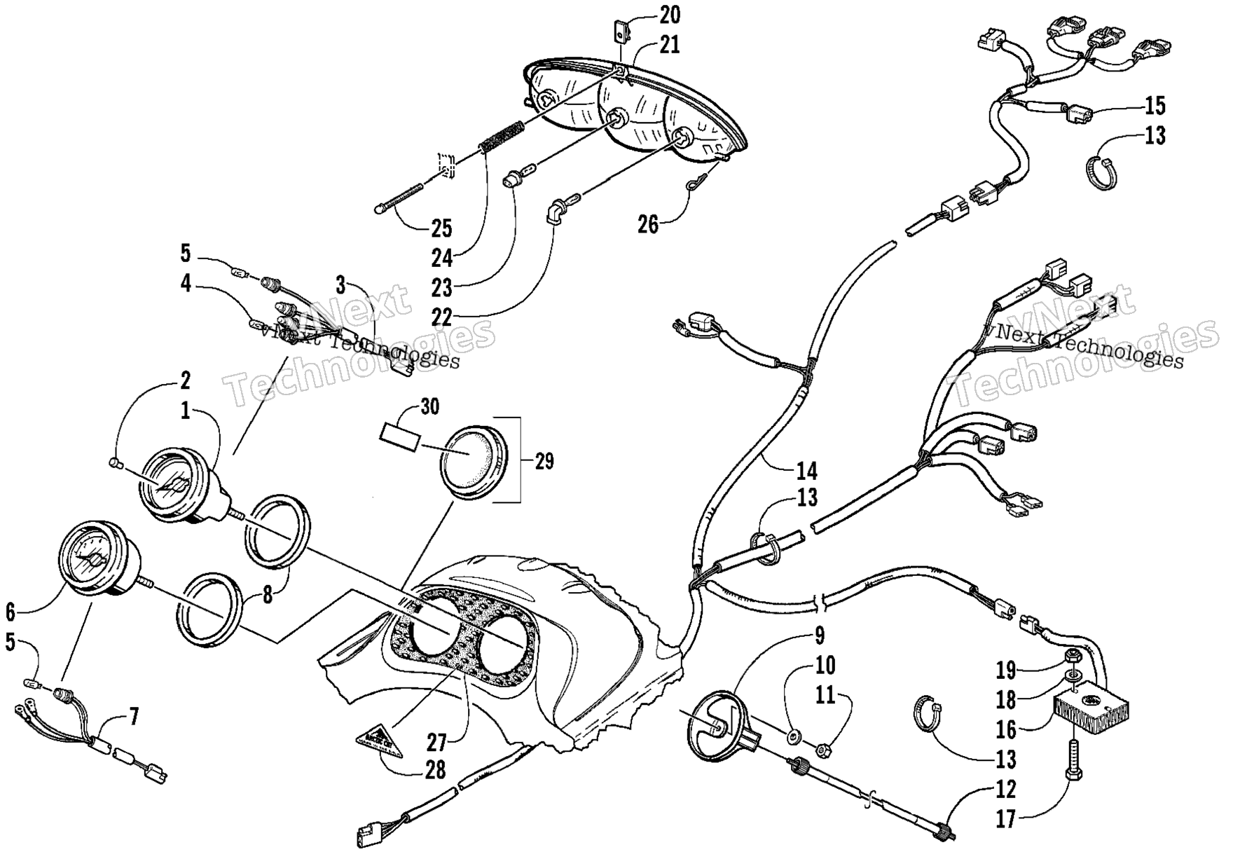 Headlight, Instruments, и Wiring Assemblies