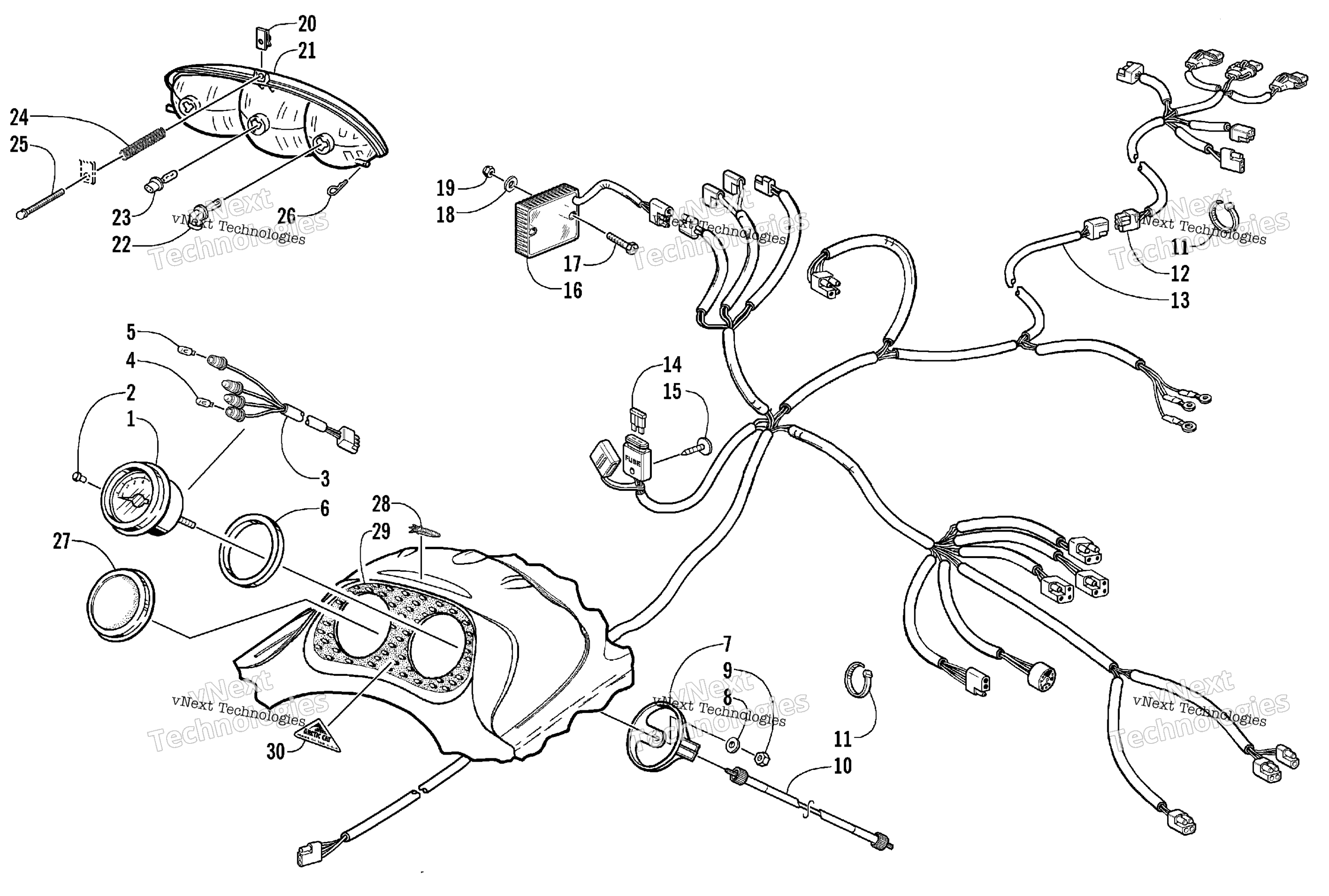 Headlight, Instruments, и Wiring Assemblies (Esr)