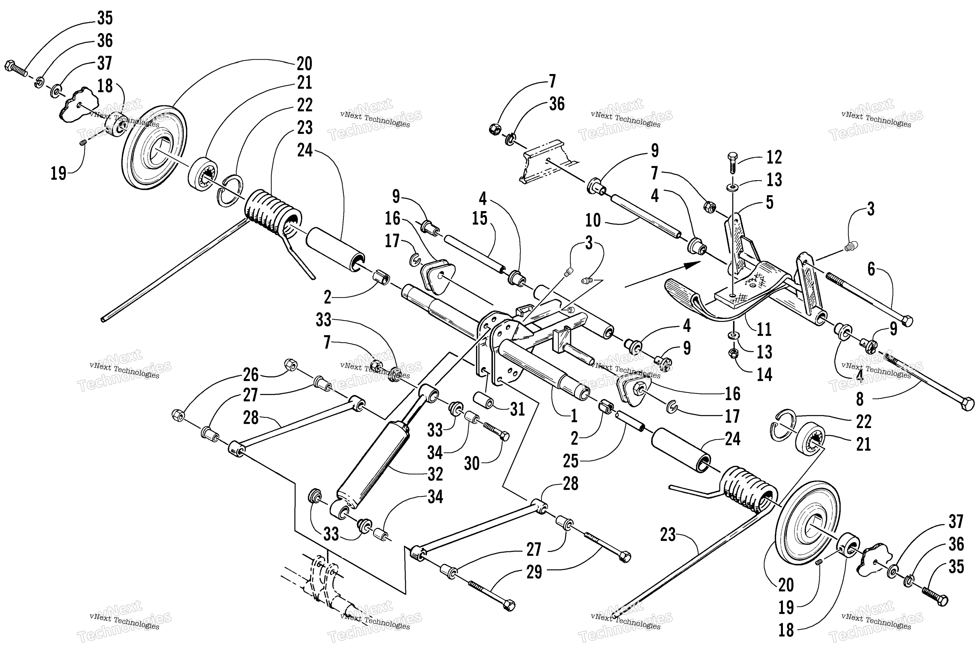 Задняя часть Suspension Rear Arm Assembly