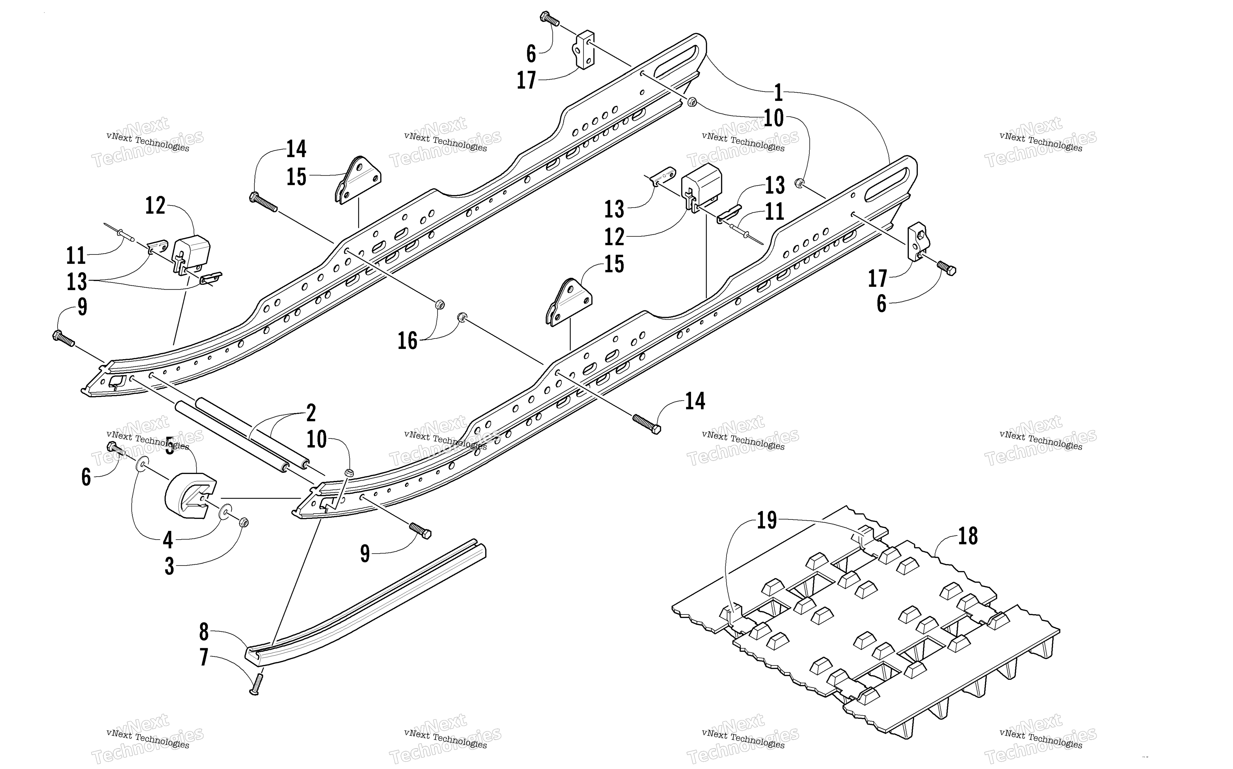 Side Rail и Track узел