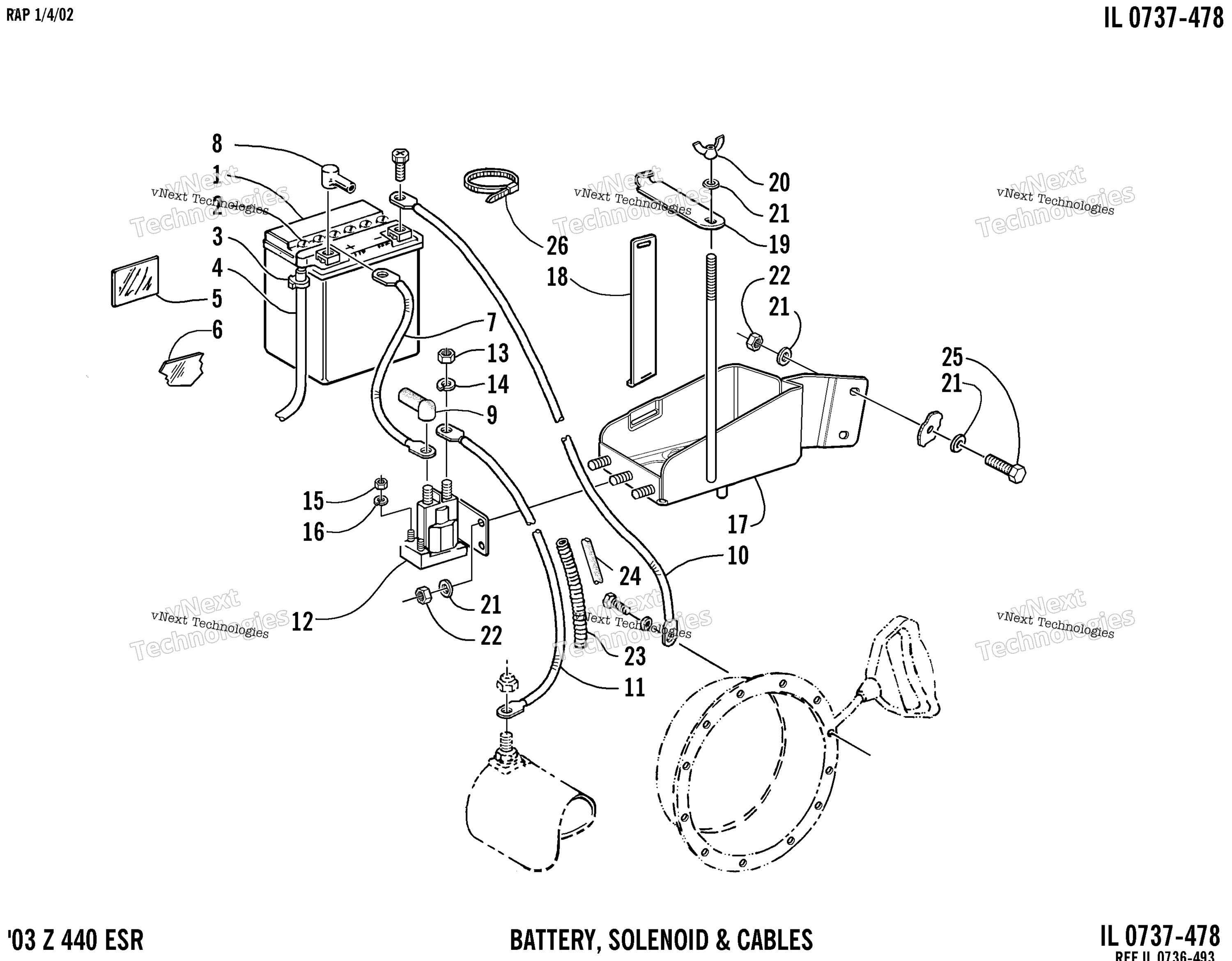 Battery, Solenoid, и Cables