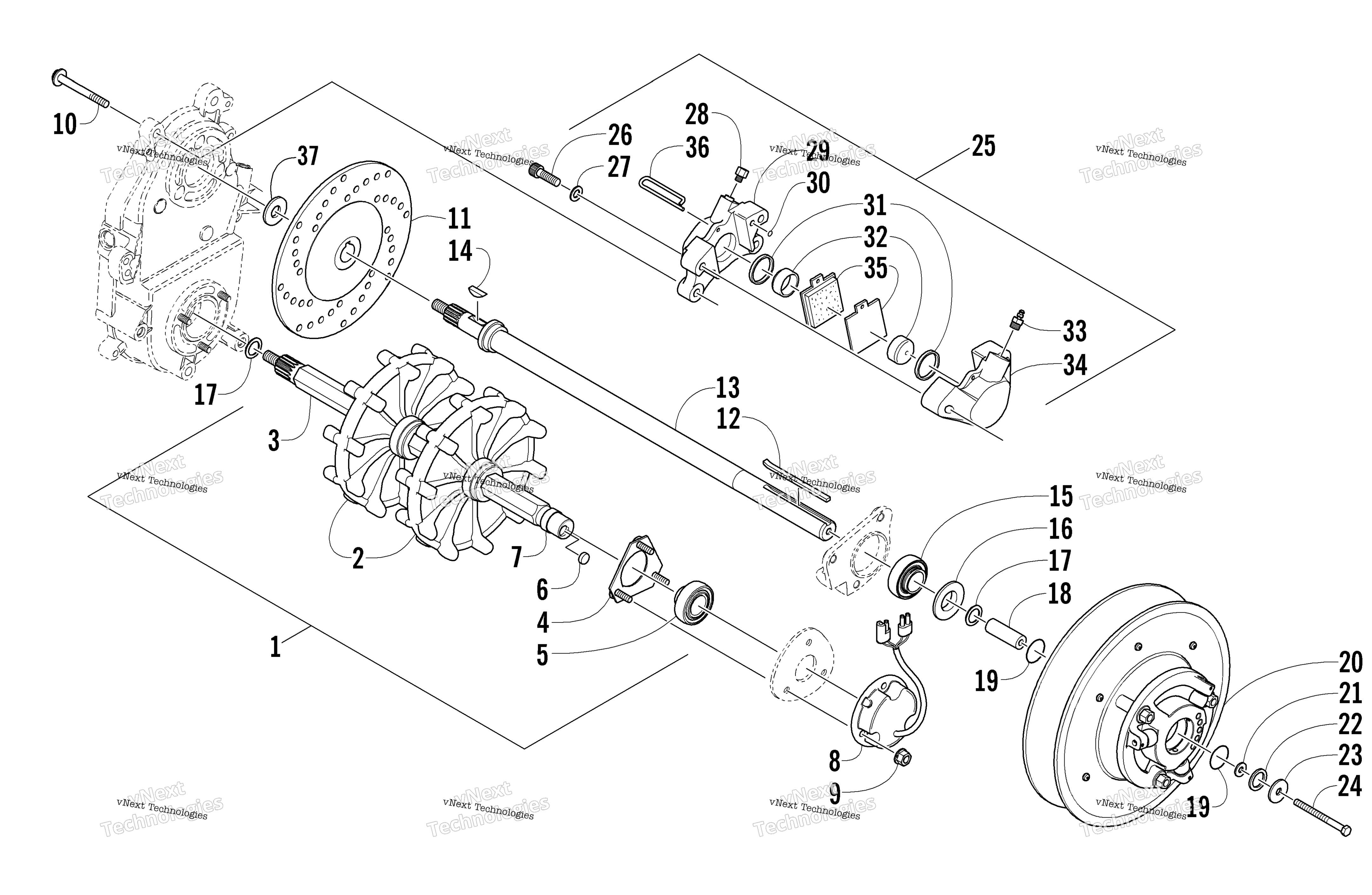 Привод Train Shafts And Brake Assemblies