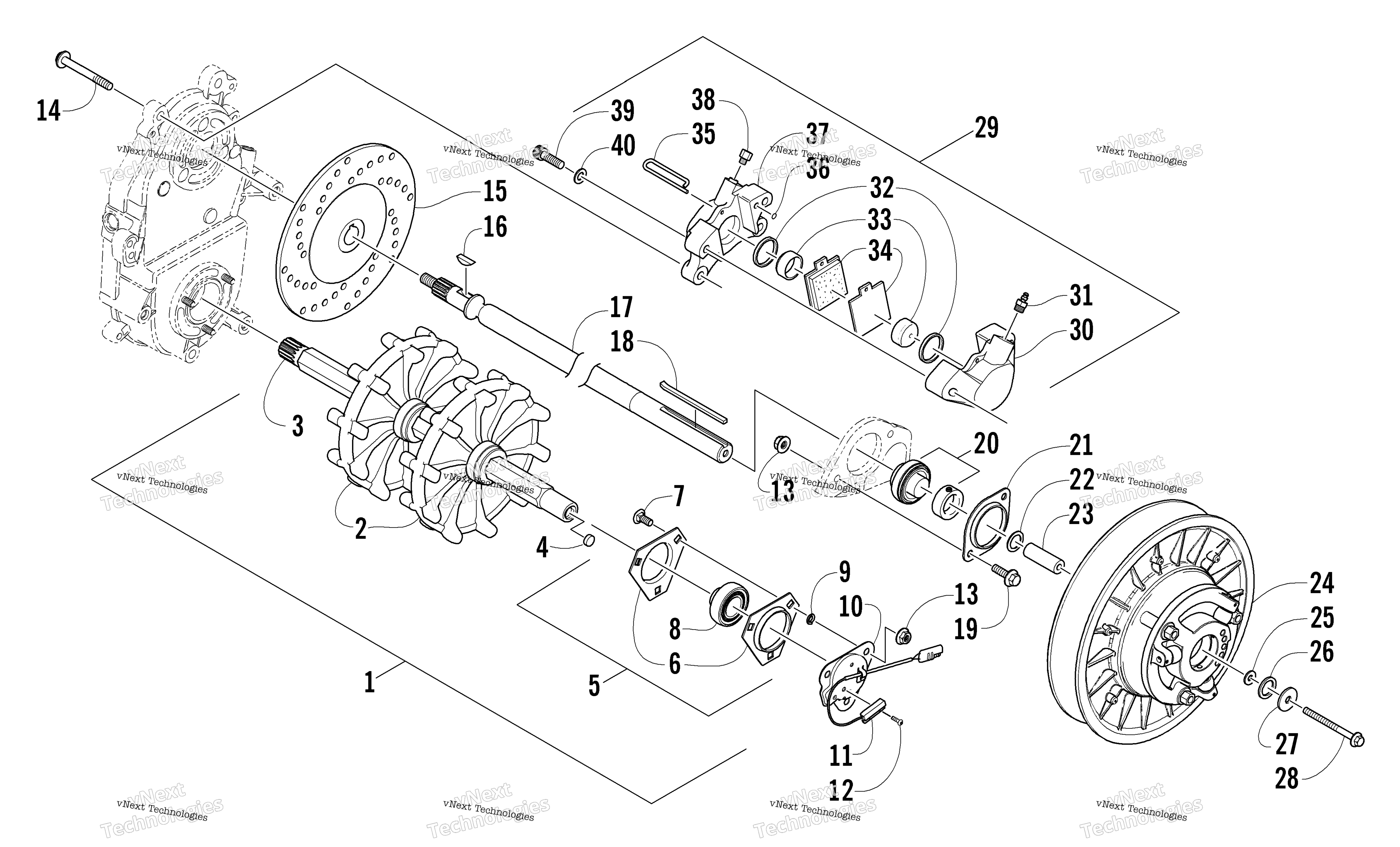 Привод Train Shafts And Brake Assemblies