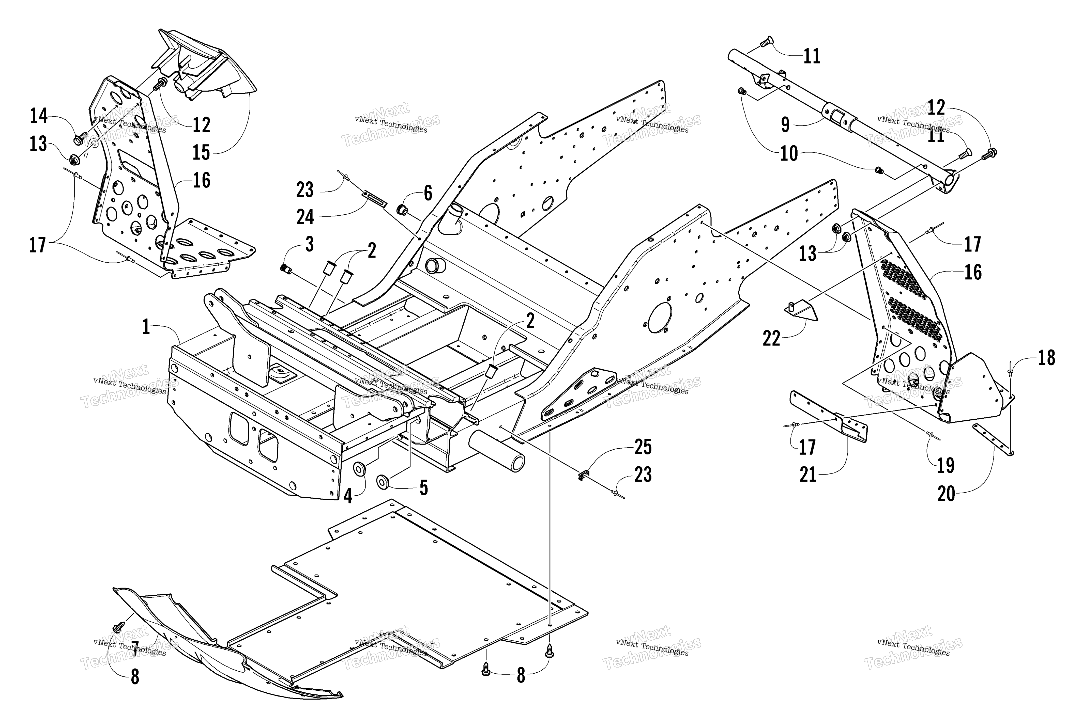 Передняя часть Frame And Footrest Assembly