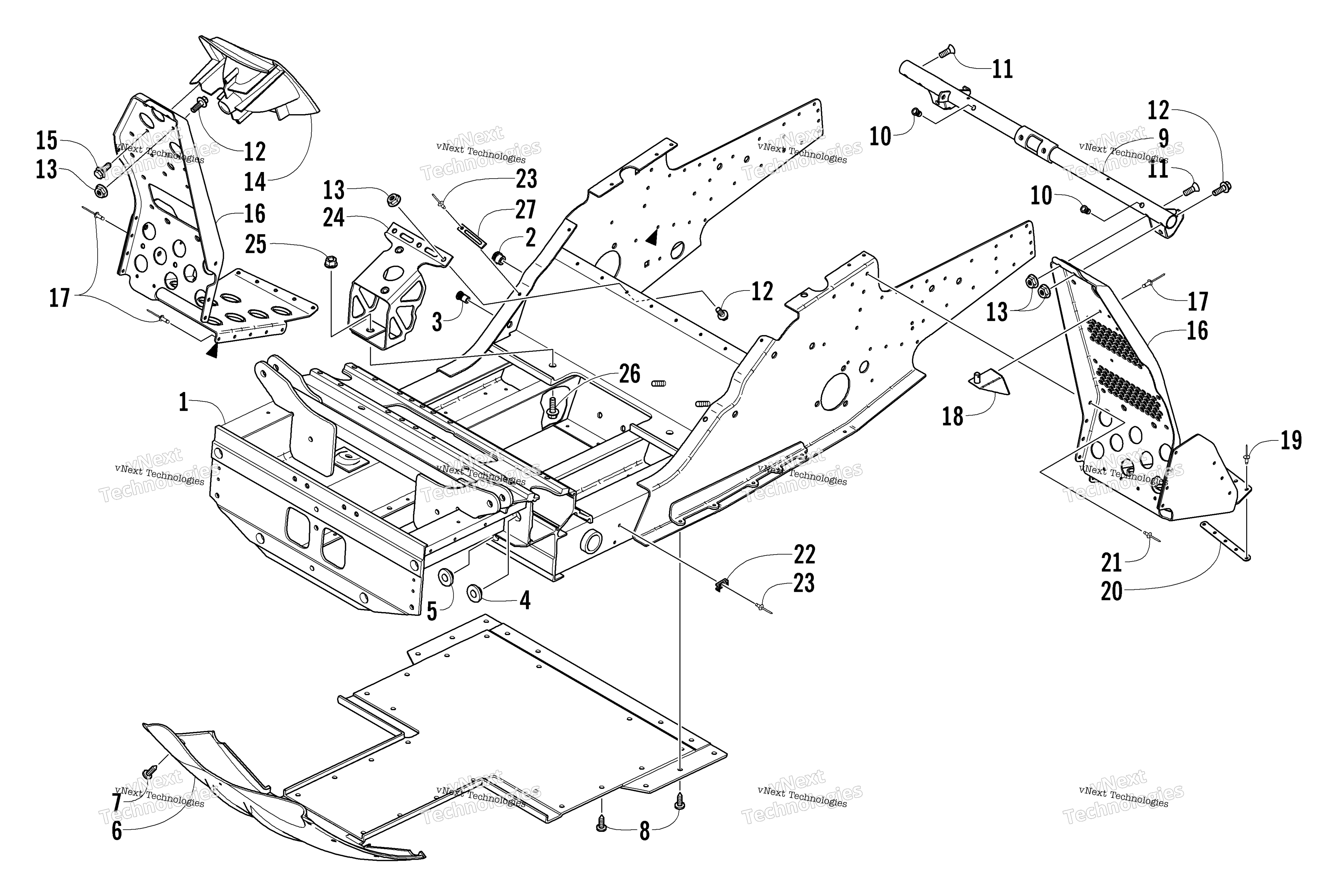 Передняя часть Frame And Footrest Assembly