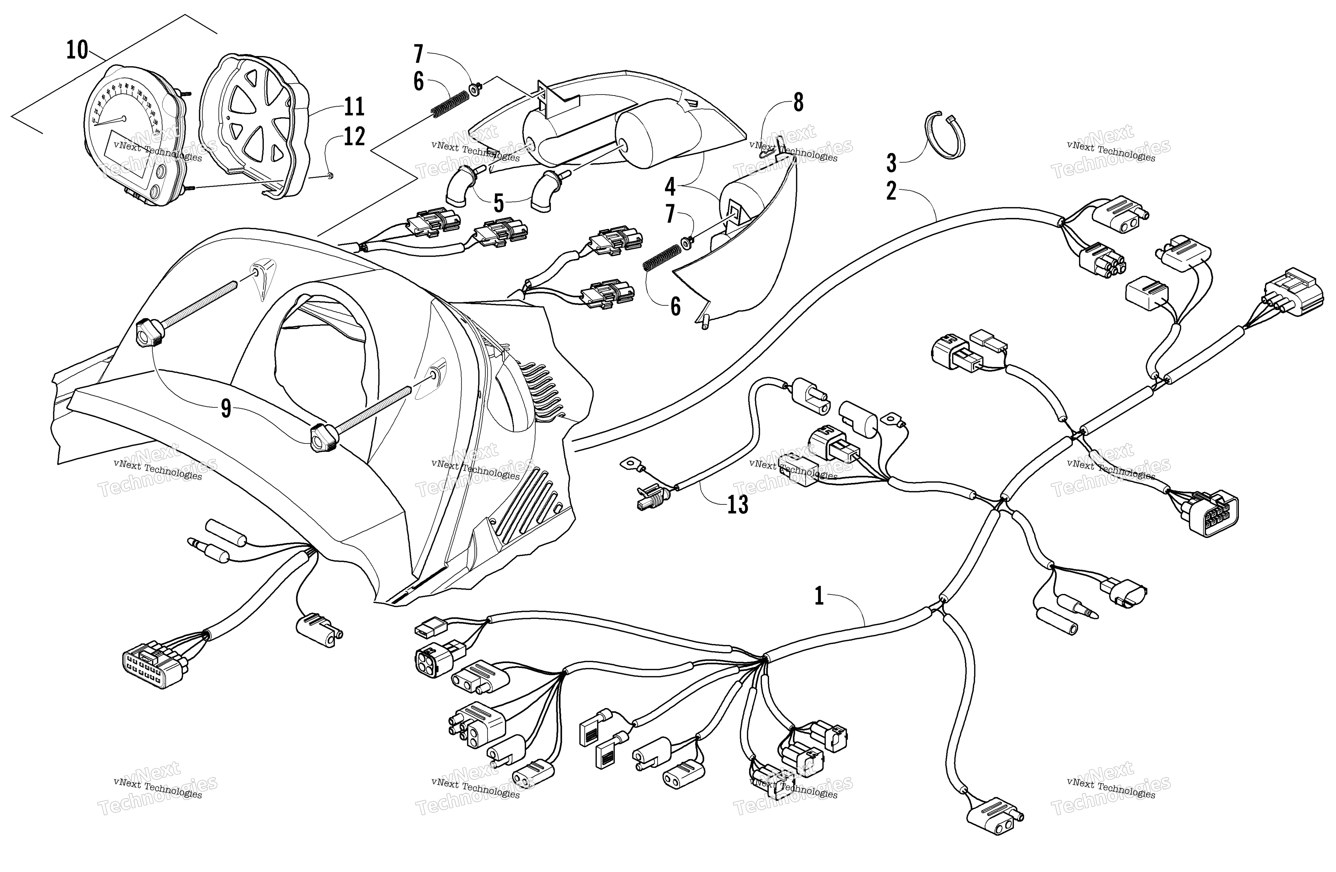 Headlight, Instruments, и Wiring Assemblies