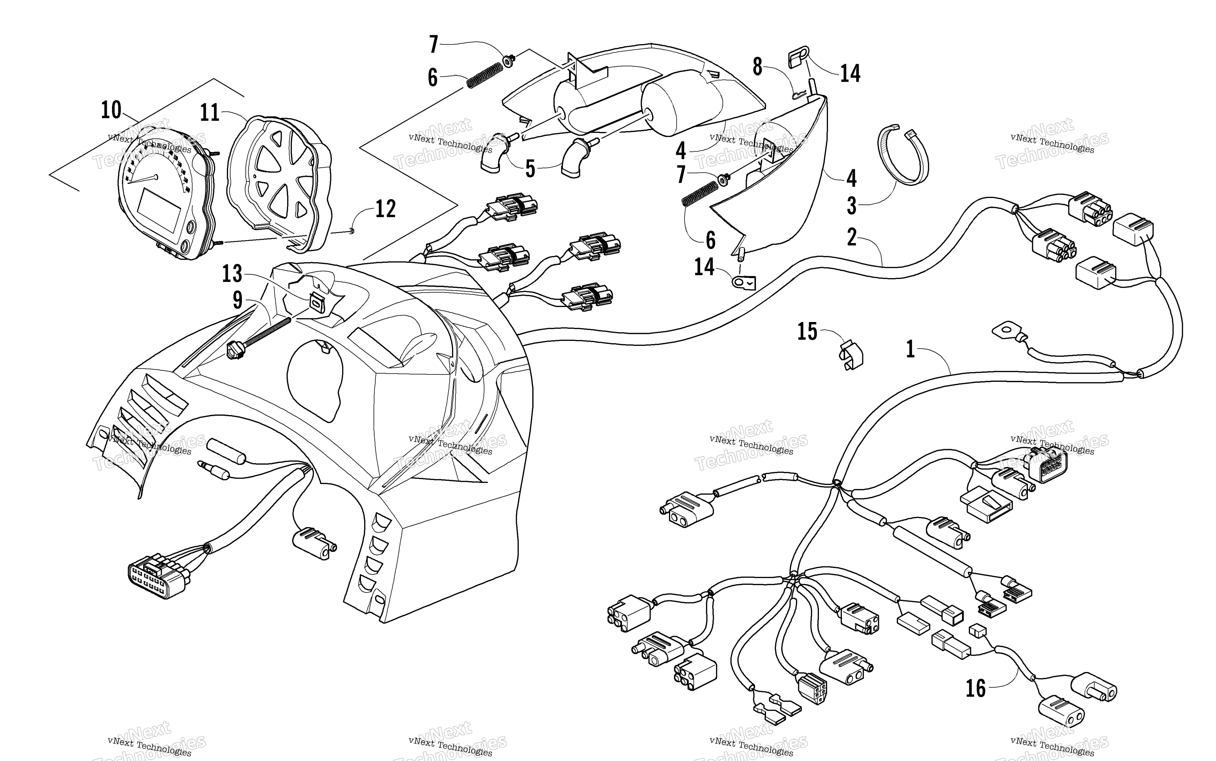 Headlight, Instruments, и Wiring Assemblies