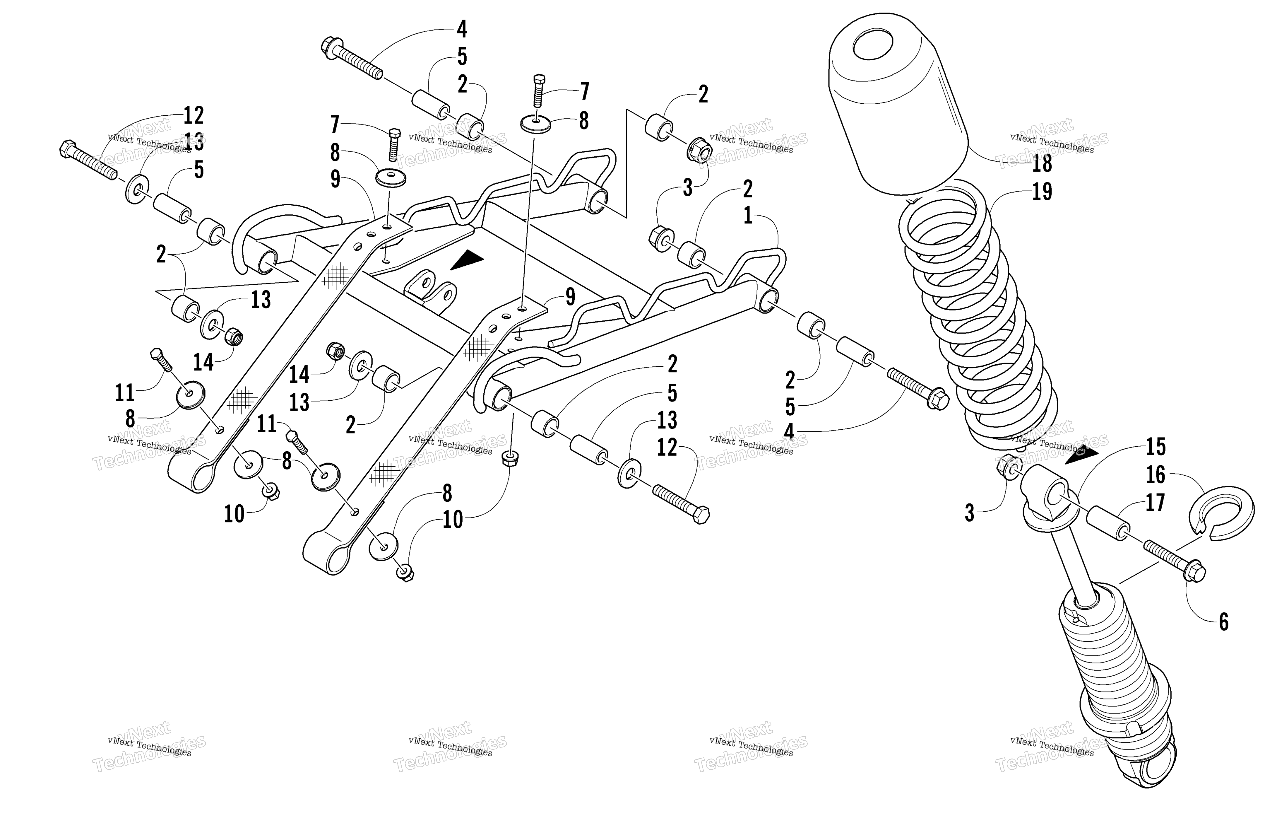 Задняя часть Suspension Front Arm Assembly