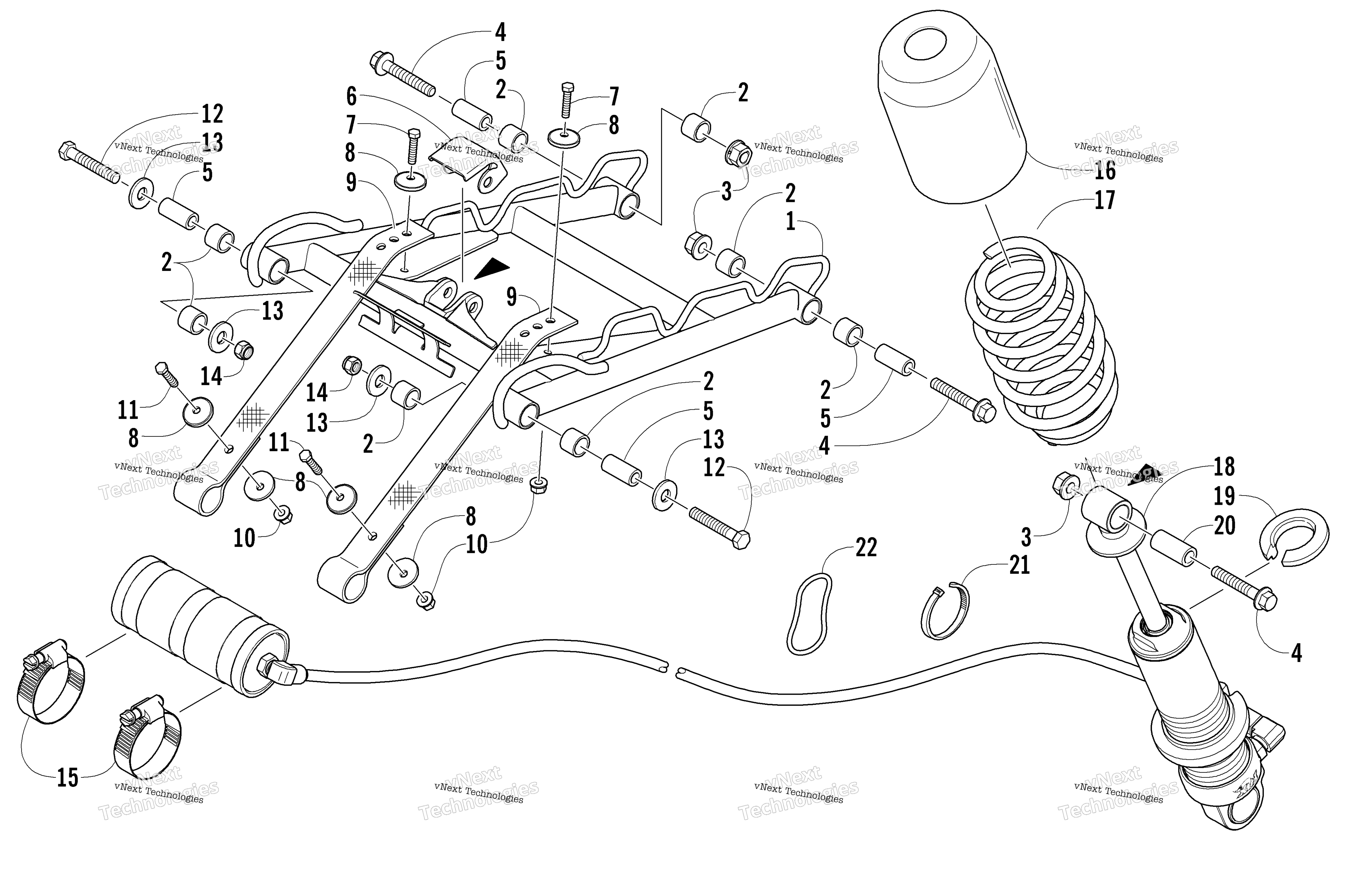 Задняя часть Suspension Front Arm Assembly