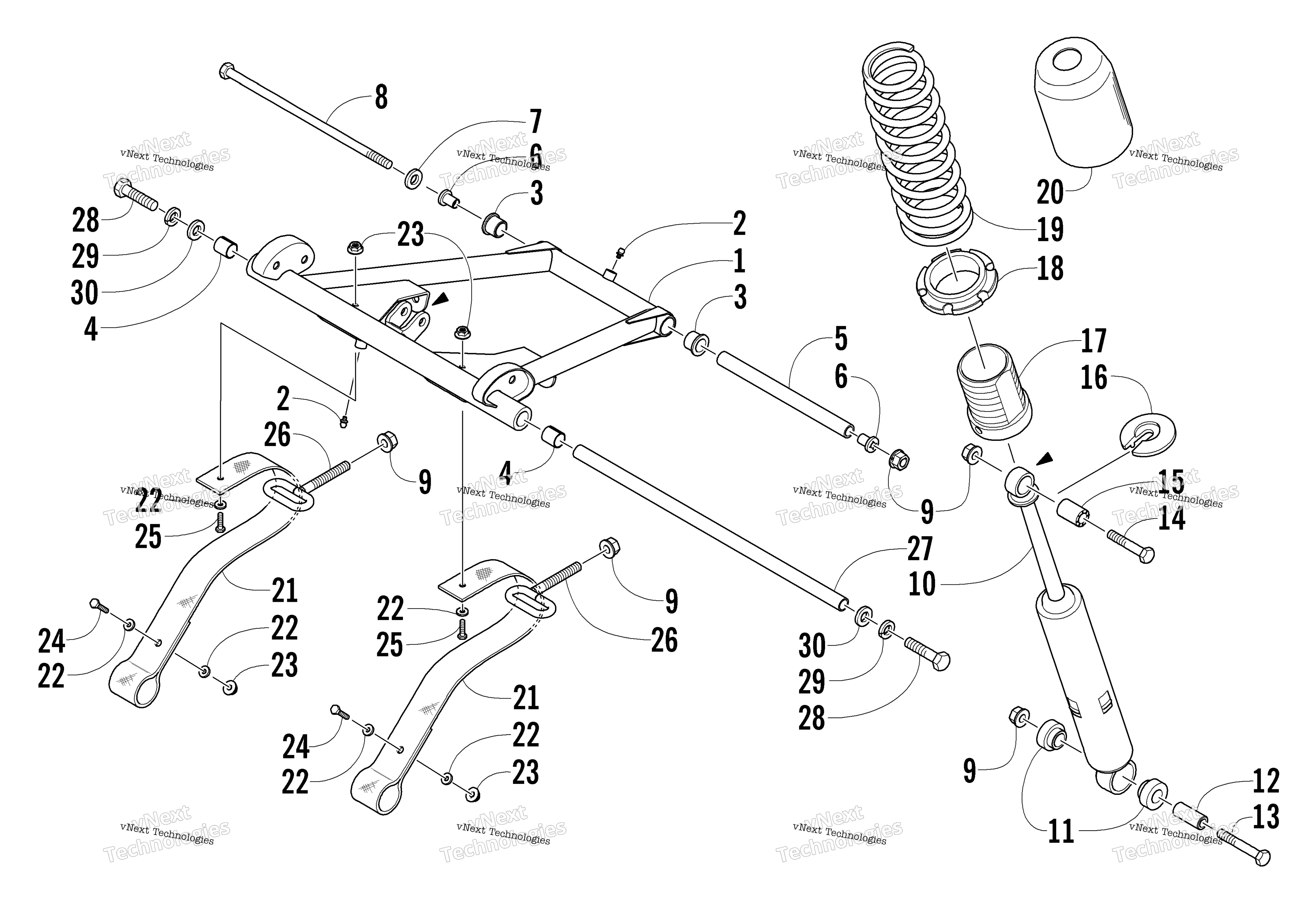 Задняя часть Suspension Front Arm Assembly