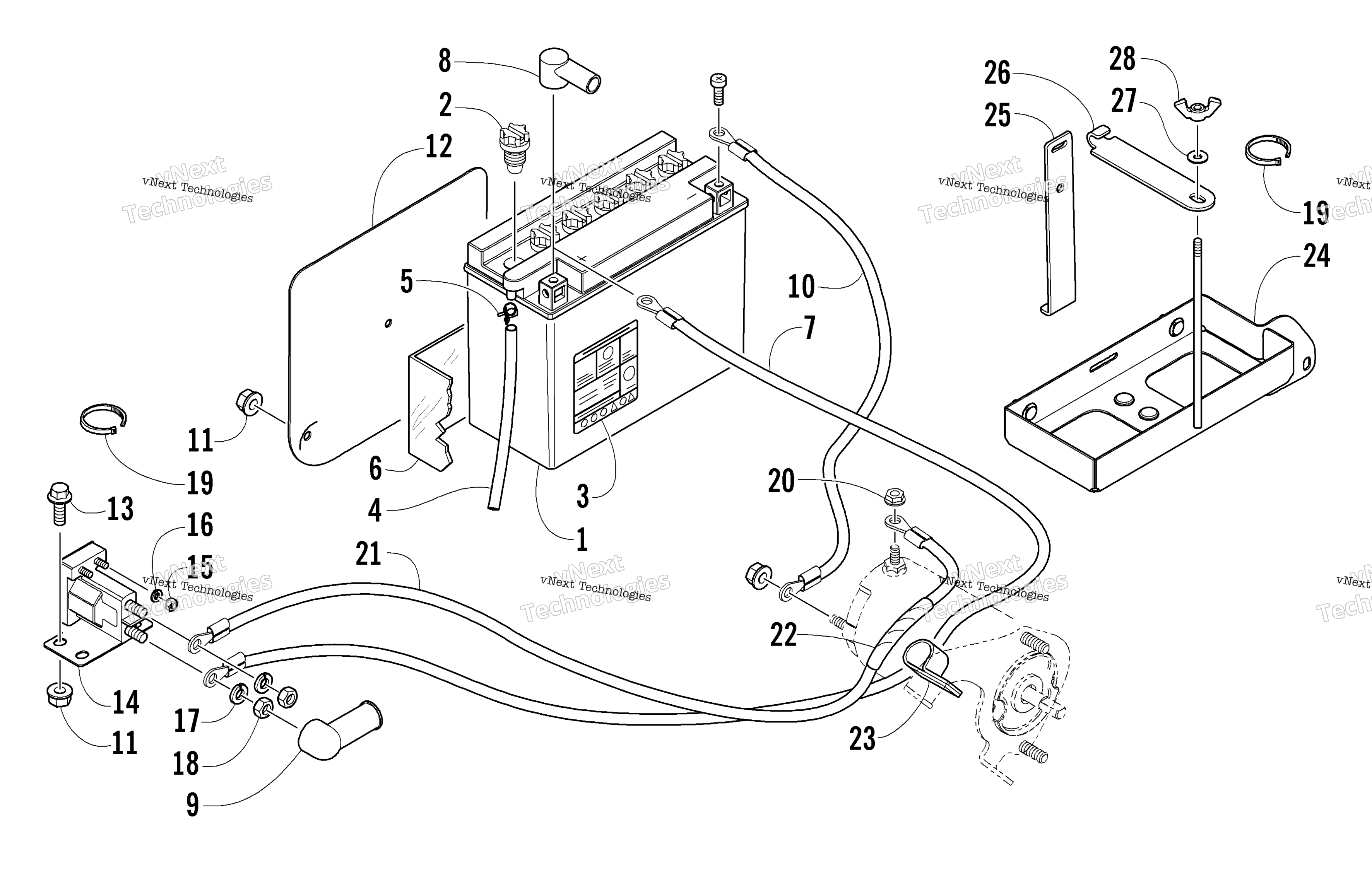 Battery, Solenoid, и Cables
