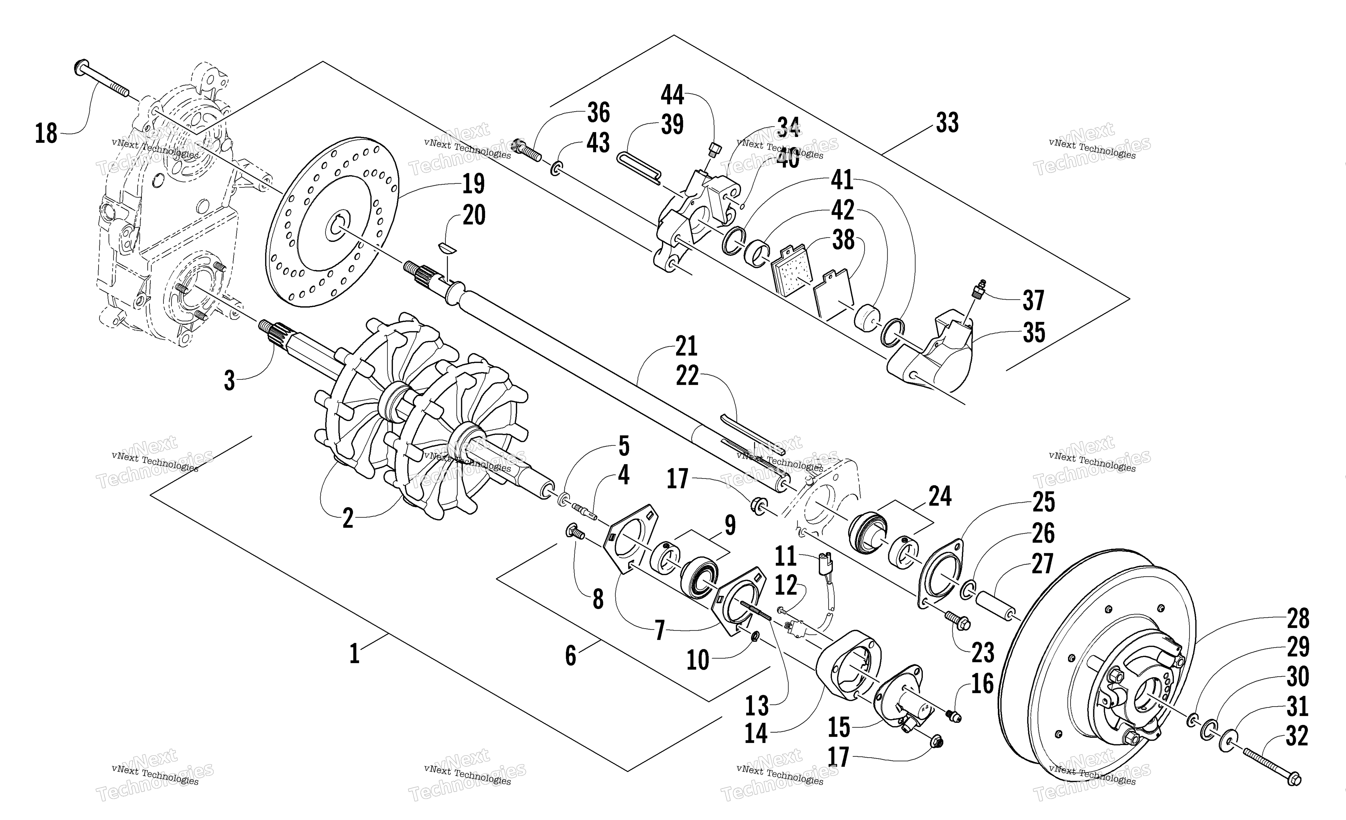 Привод Train Shafts And Brake Assemblies