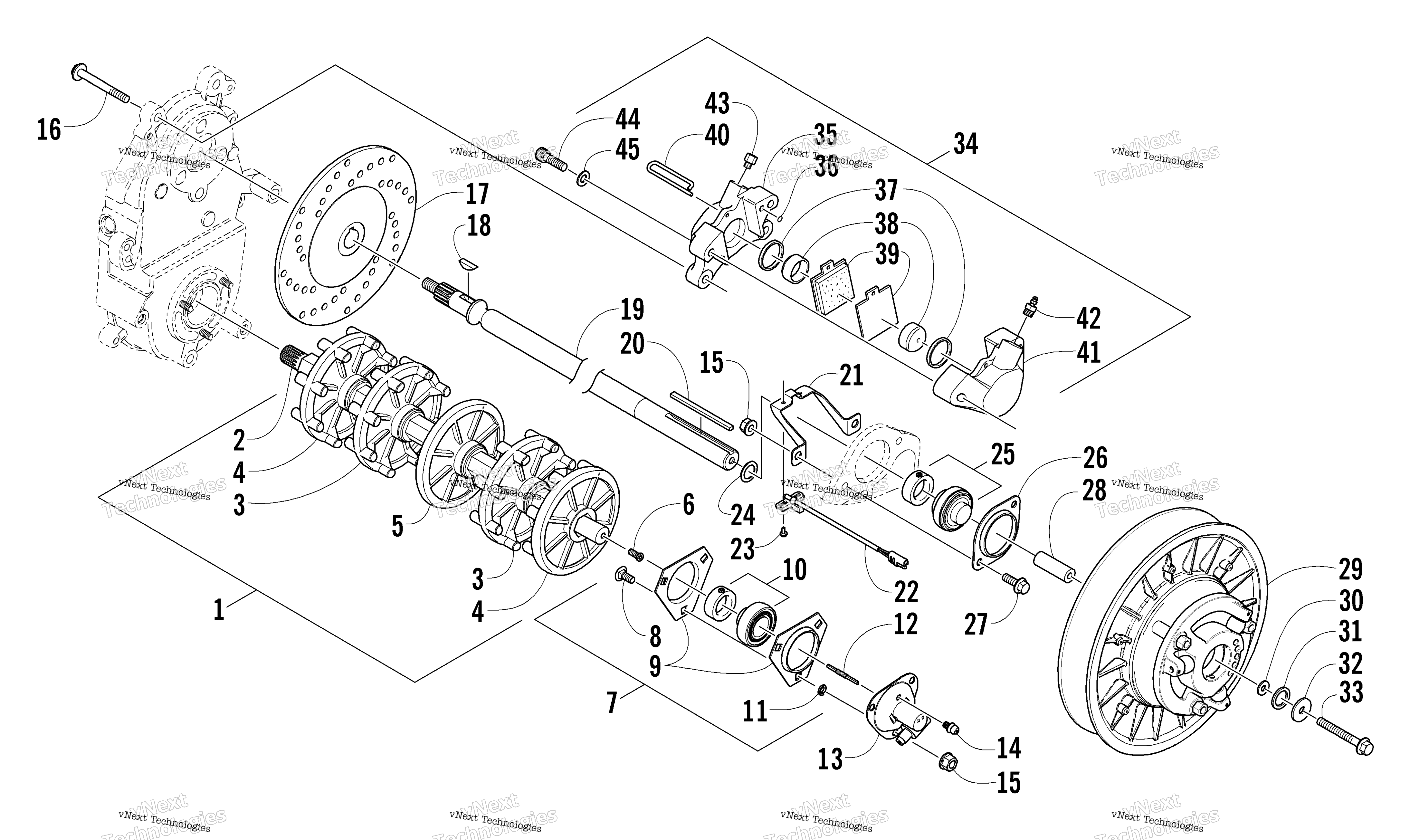 Привод Train Shafts And Brake Assemblies