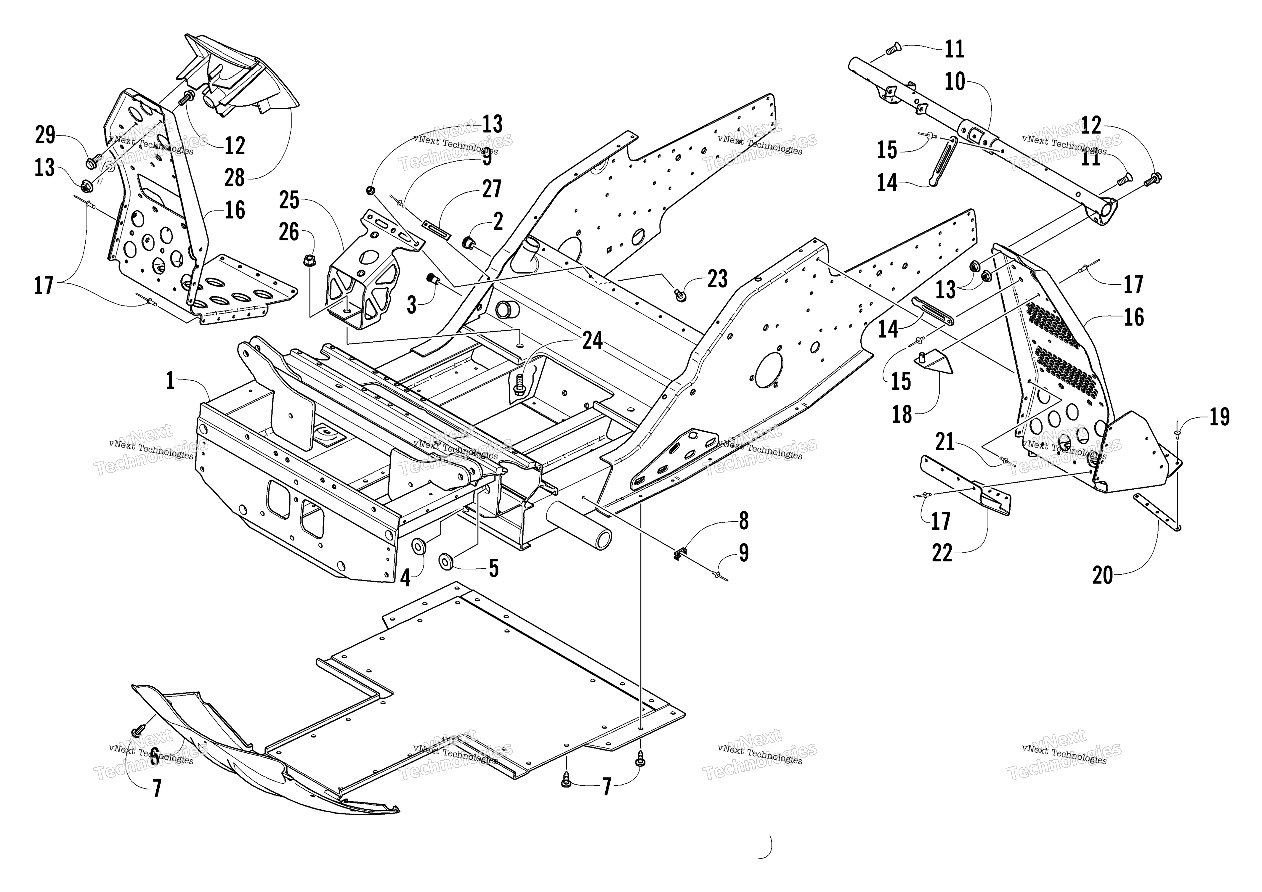 Передняя часть Frame And Footrest Assembly
