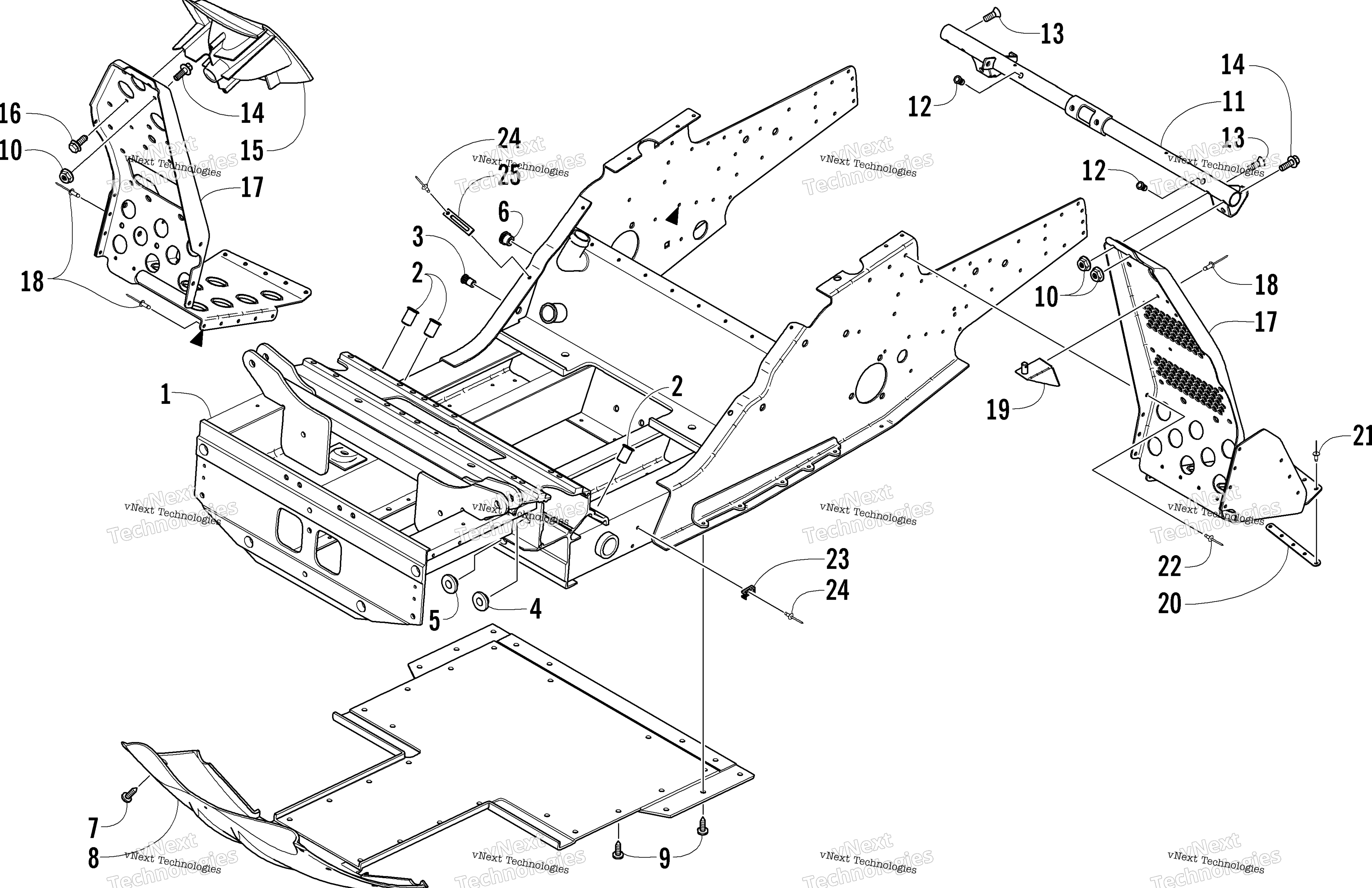Передняя часть Frame And Footrest Assembly