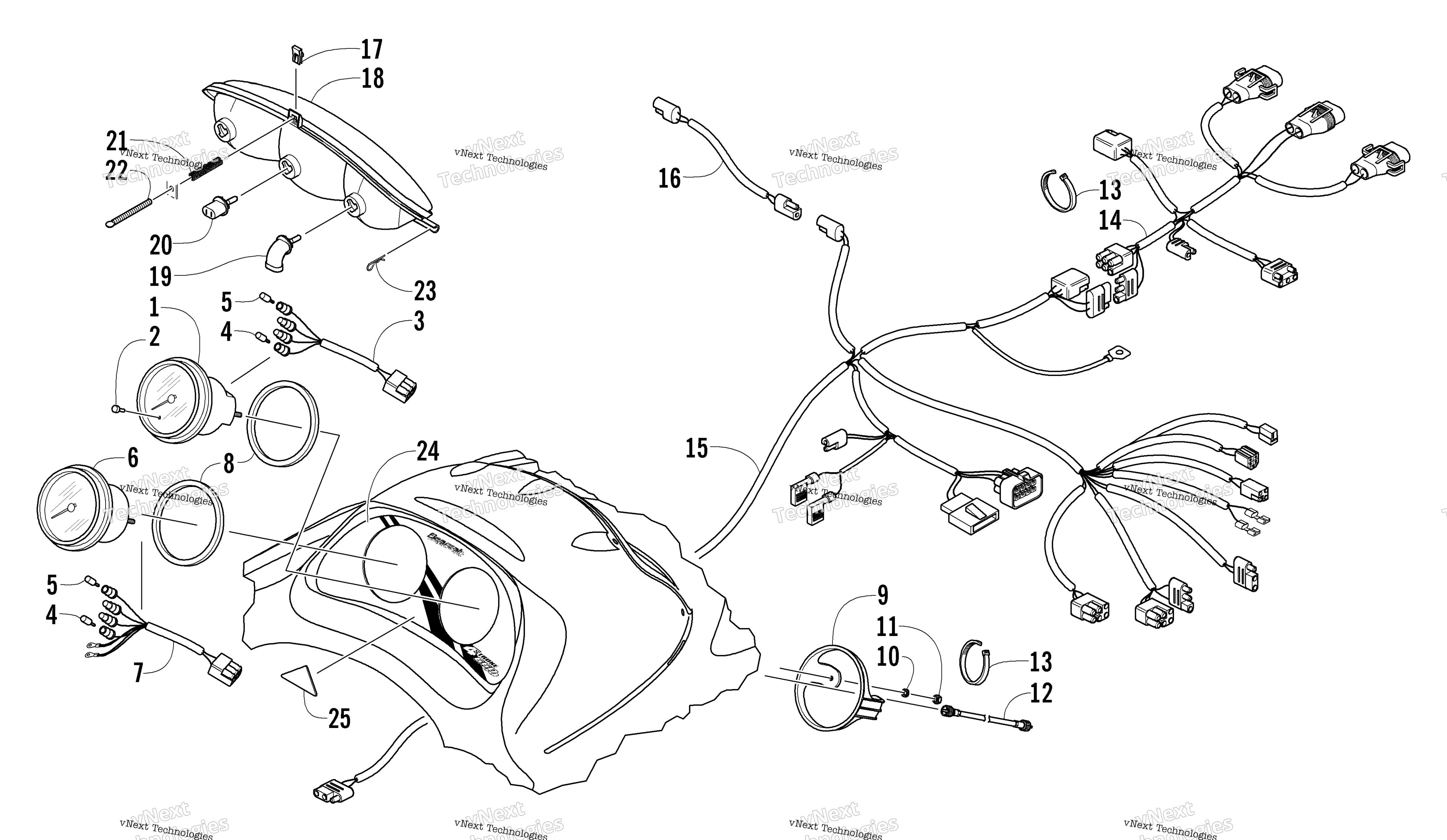 Headlight, Instruments, и Wiring Assemblies